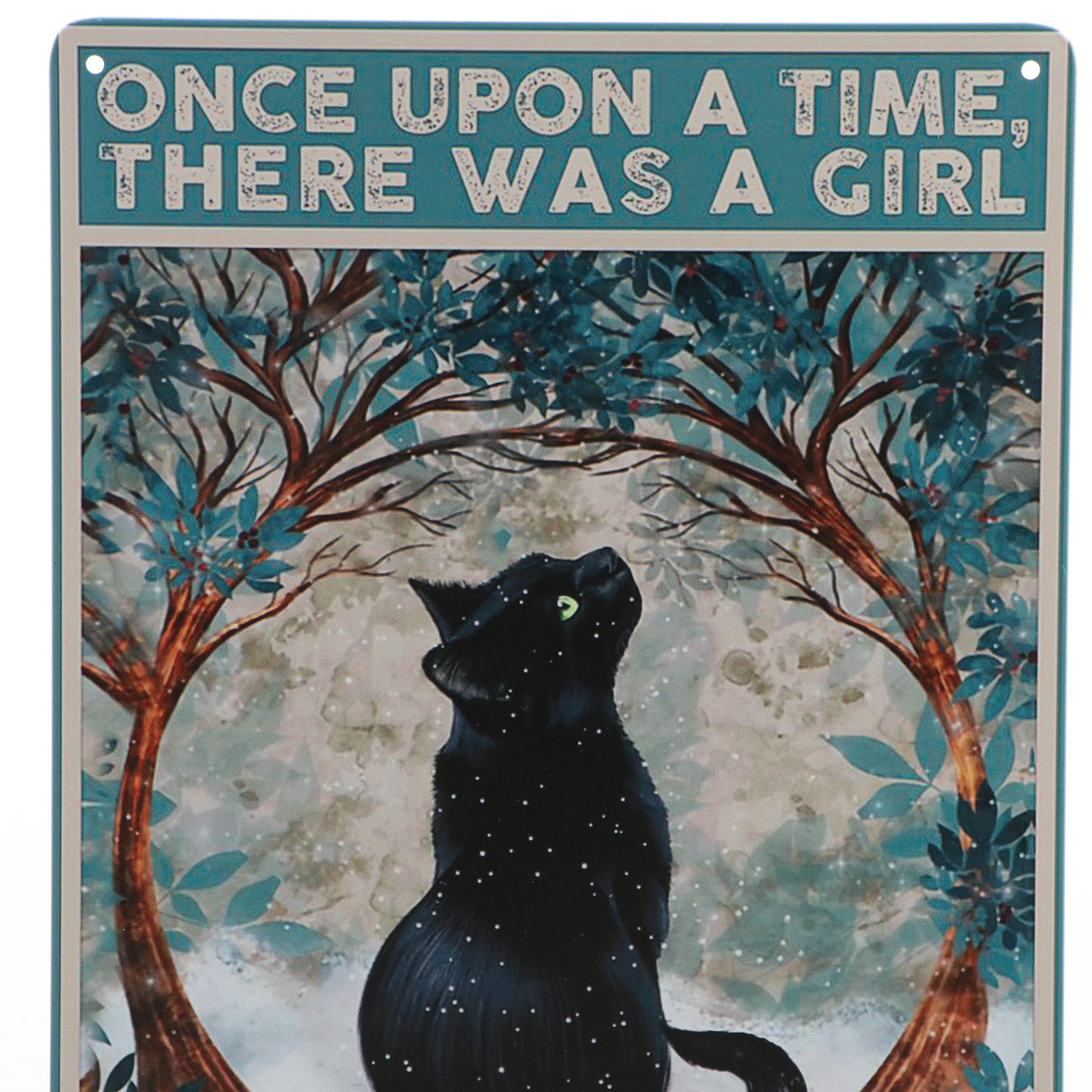 Giclée of Black Cat "Once Upon a Time, There Was a Girl Who Really Loved Cats"