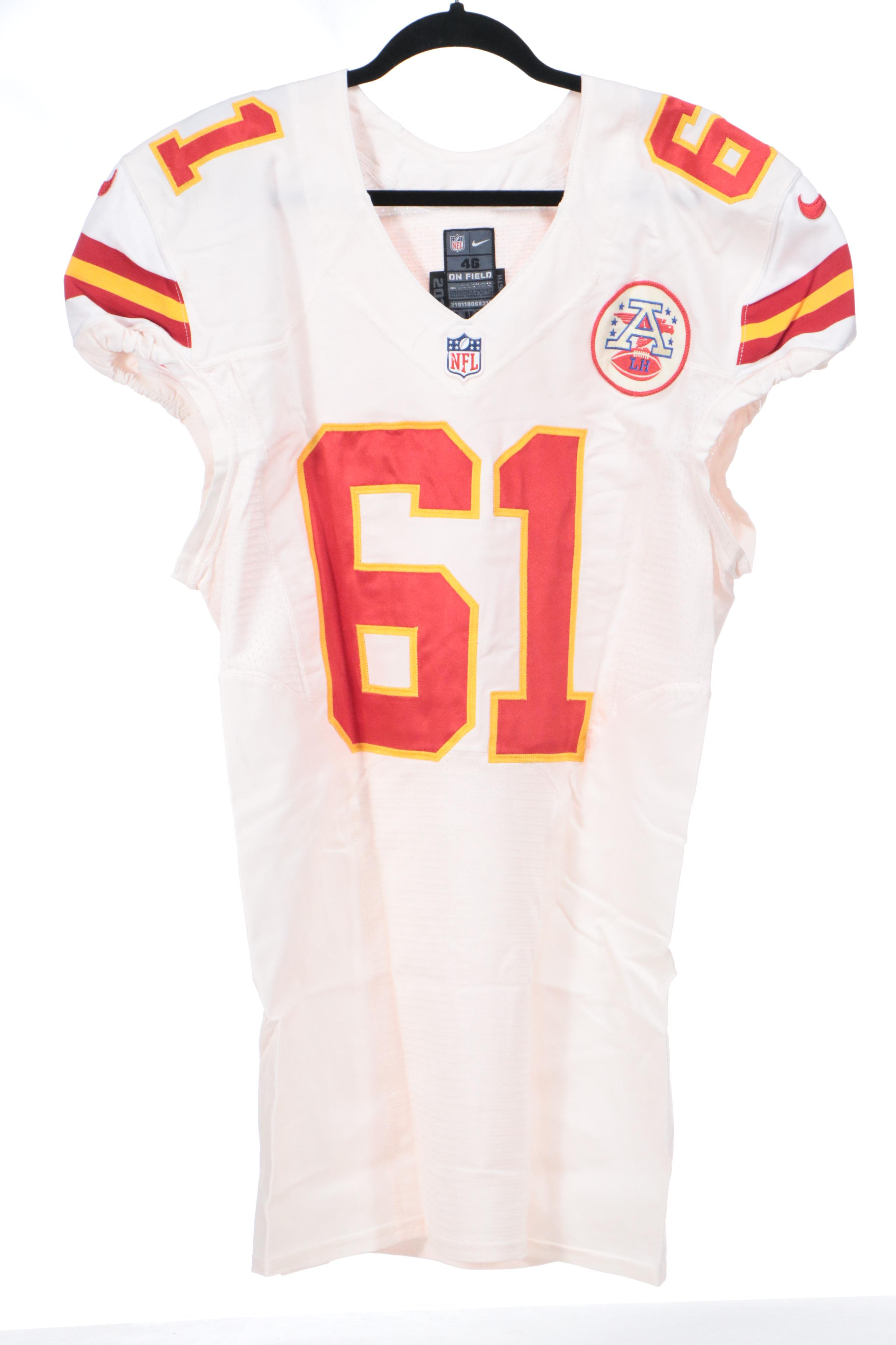 Mitch Morse with Other Player Issued Kansas City Chiefs Football Jerseys