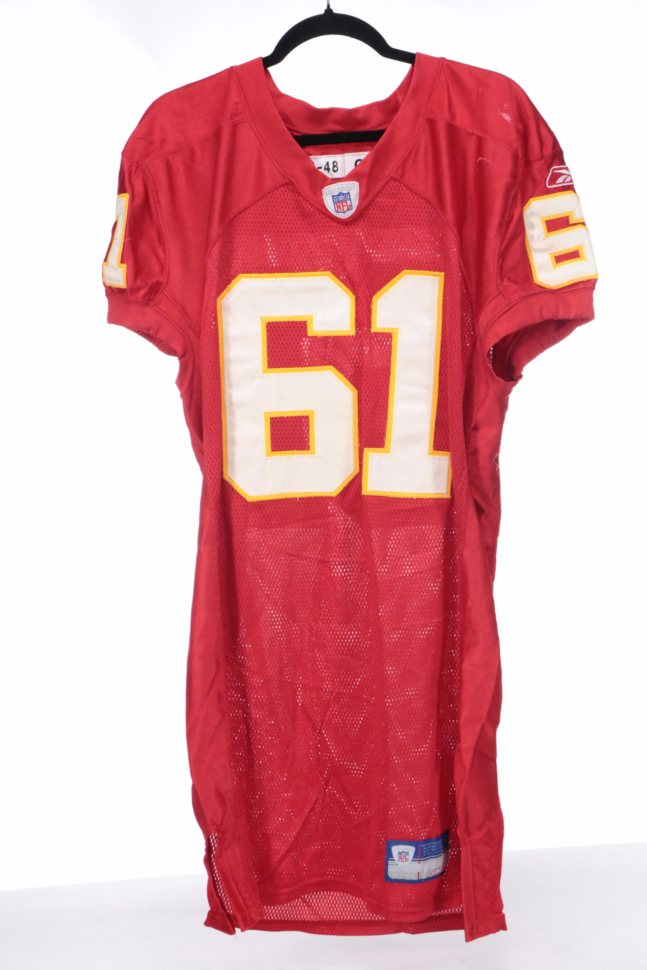 Mitch Morse with Other Player Issued Kansas City Chiefs Football Jerseys