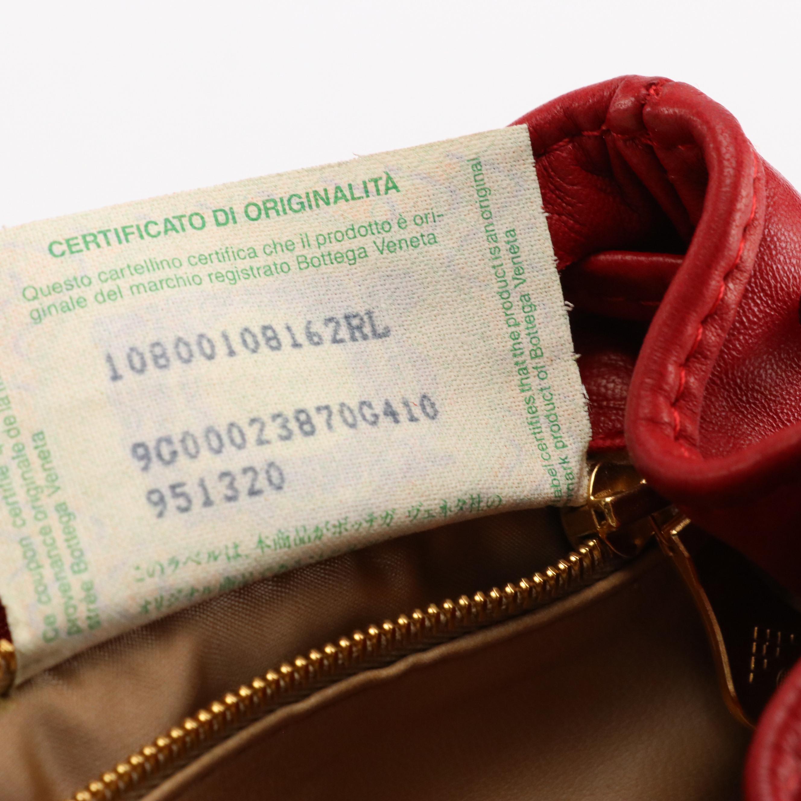 Bottega Veneta Mini Backpack Purse in Red Leather with Intrecciato Detail