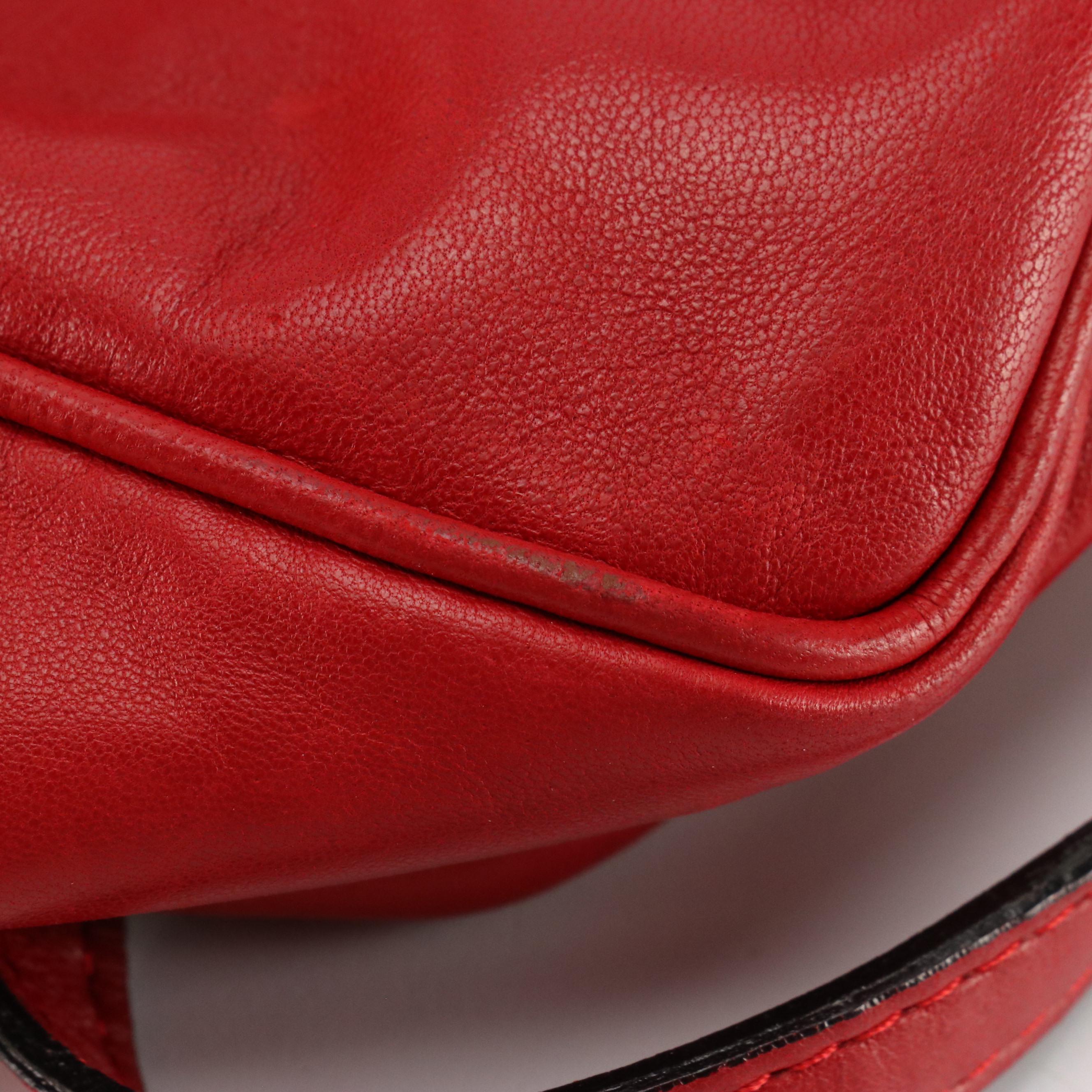 Bottega Veneta Mini Backpack Purse in Red Leather with Intrecciato Detail