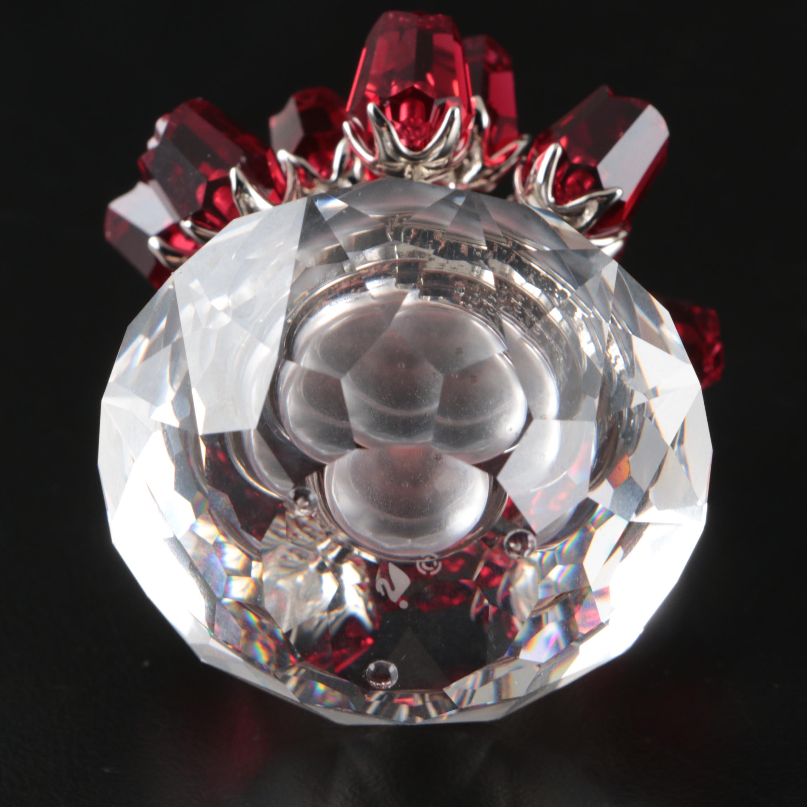 Swarovski "The Rose," "Small Water Lily" and "Vase of Roses" Crystal Figurines