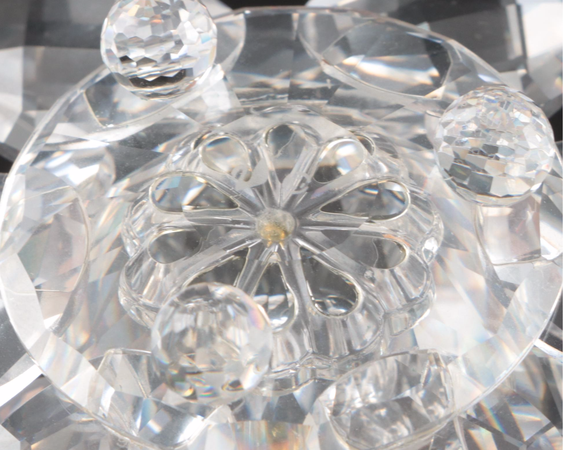 Swarovski "The Rose," "Small Water Lily" and "Vase of Roses" Crystal Figurines