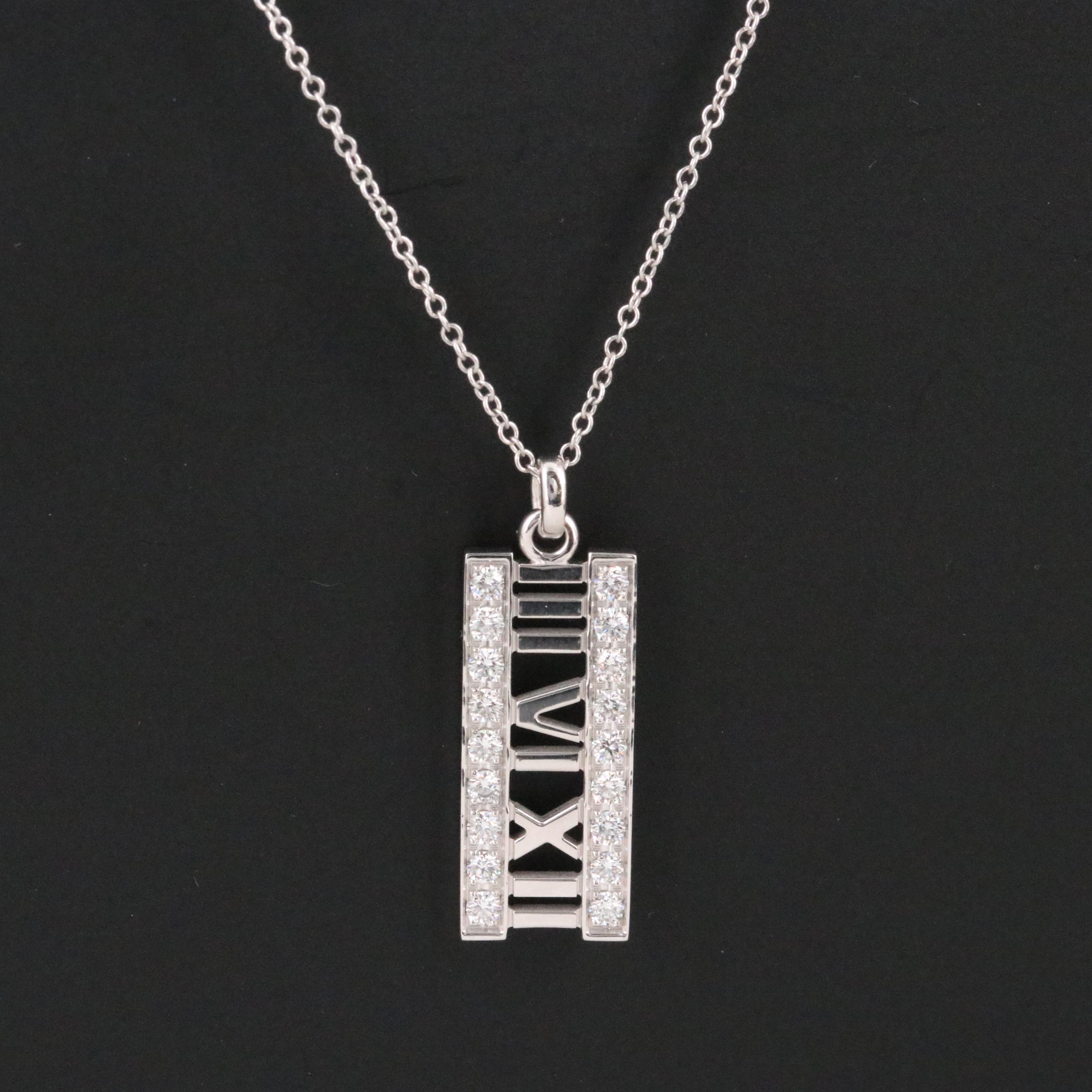Tiffany & Co. Atlas 18K 0.45 CTW Diamond Vertical Bar Necklace