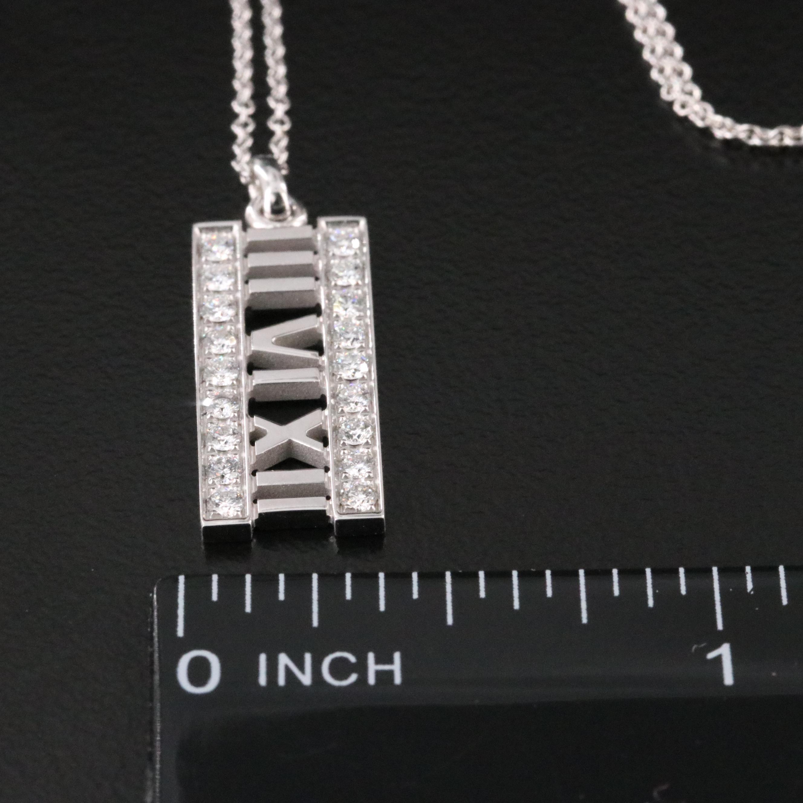Tiffany & Co. Atlas 18K 0.45 CTW Diamond Vertical Bar Necklace