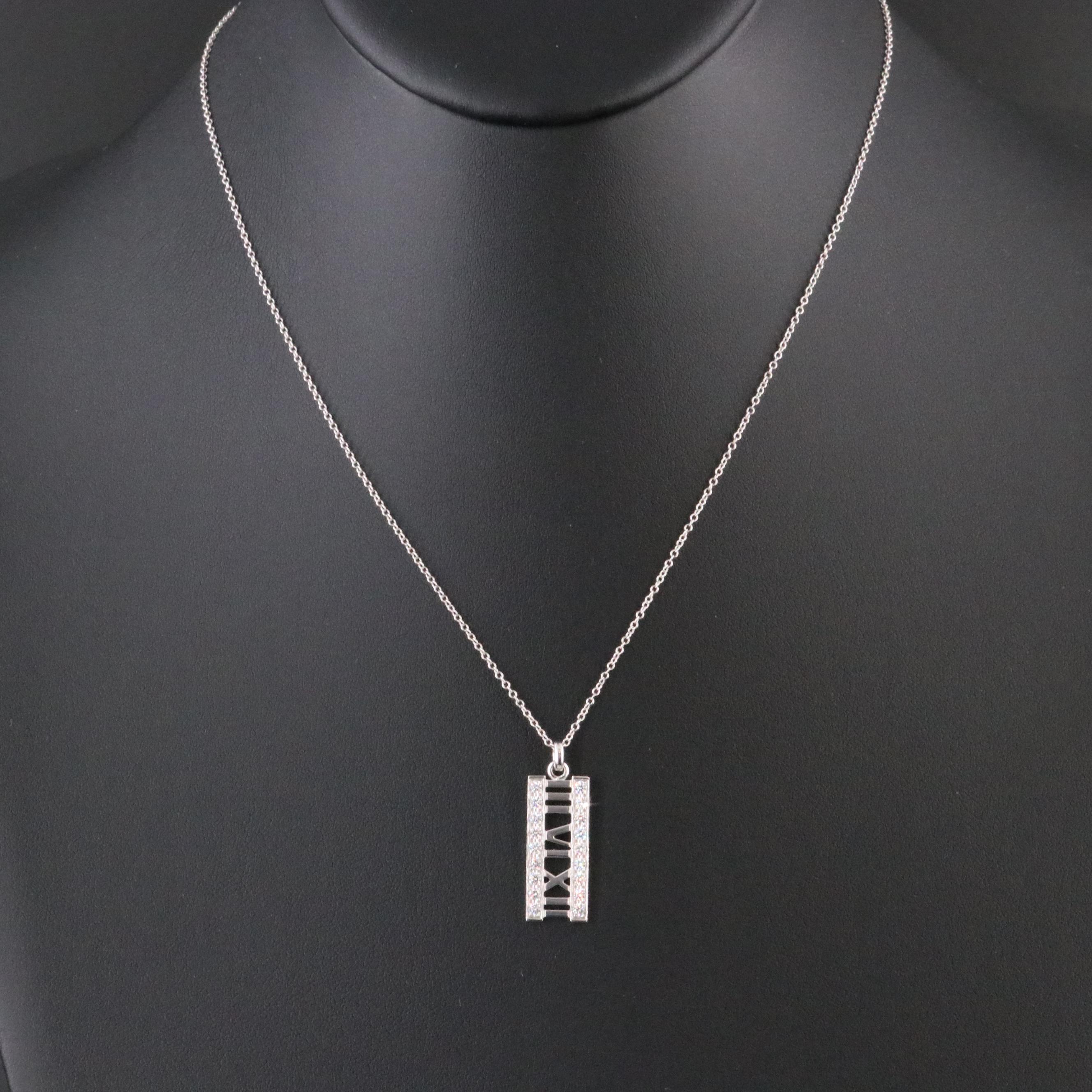 Tiffany & Co. Atlas 18K 0.45 CTW Diamond Vertical Bar Necklace