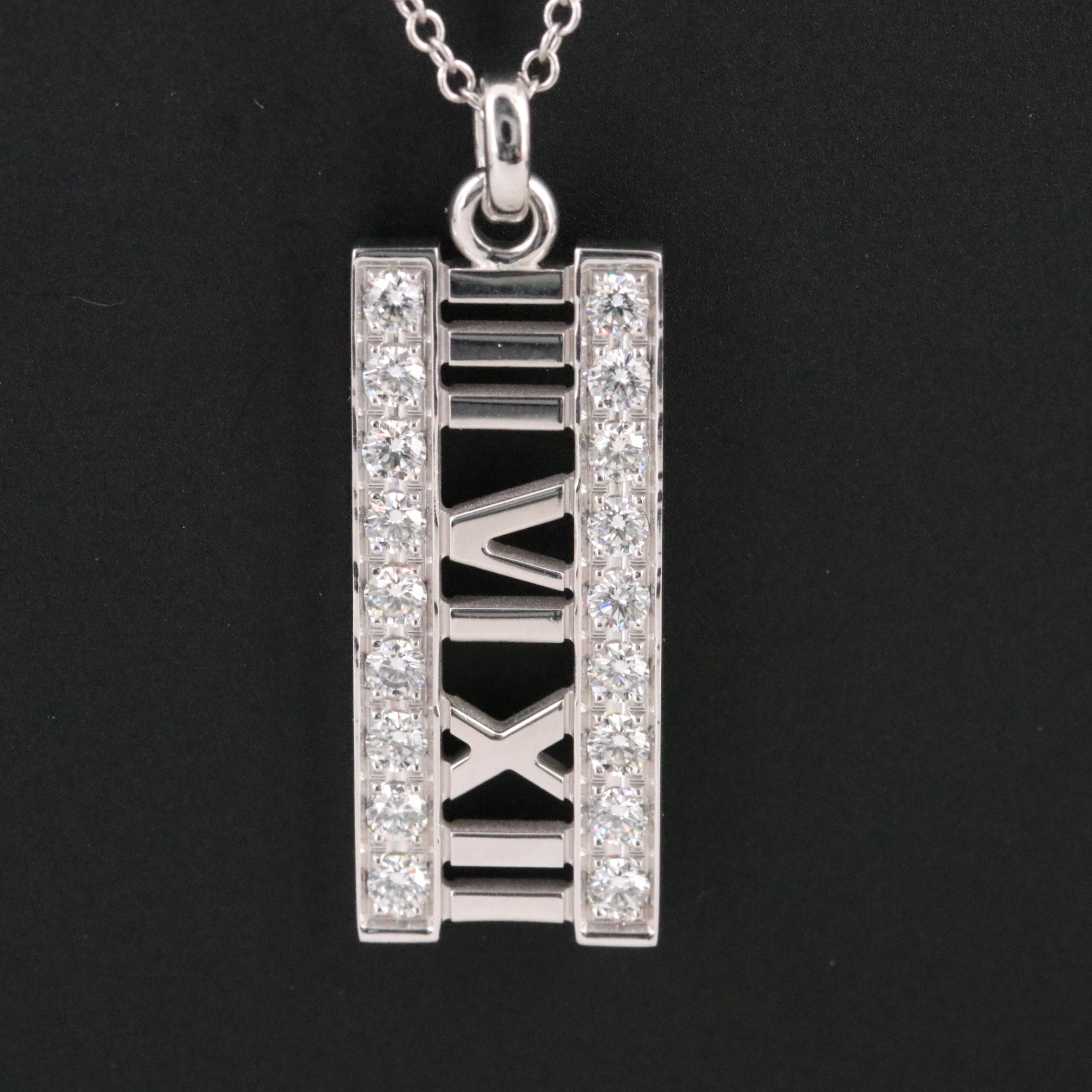 Tiffany & Co. Atlas 18K 0.45 CTW Diamond Vertical Bar Necklace