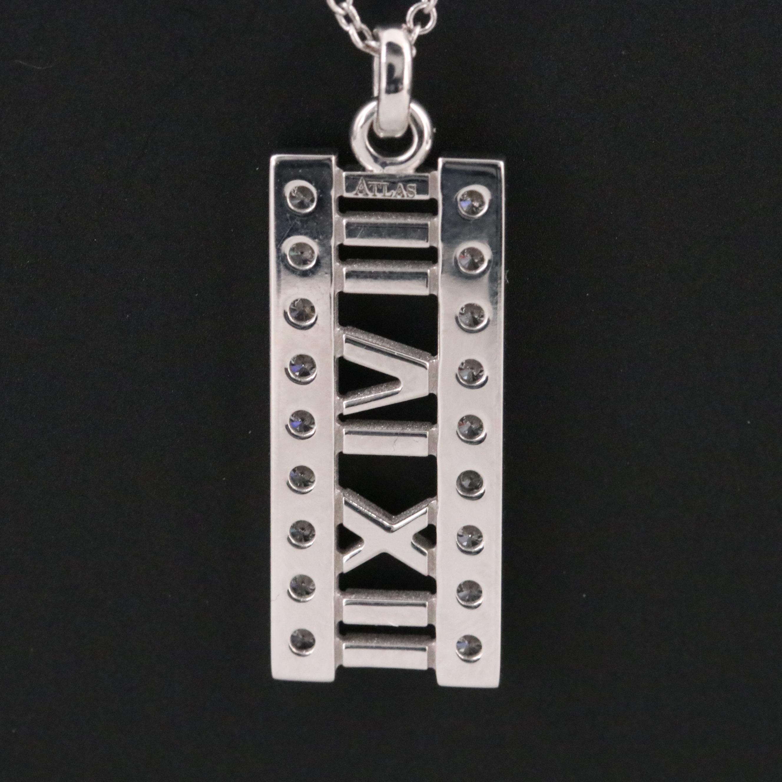 Tiffany & Co. Atlas 18K 0.45 CTW Diamond Vertical Bar Necklace