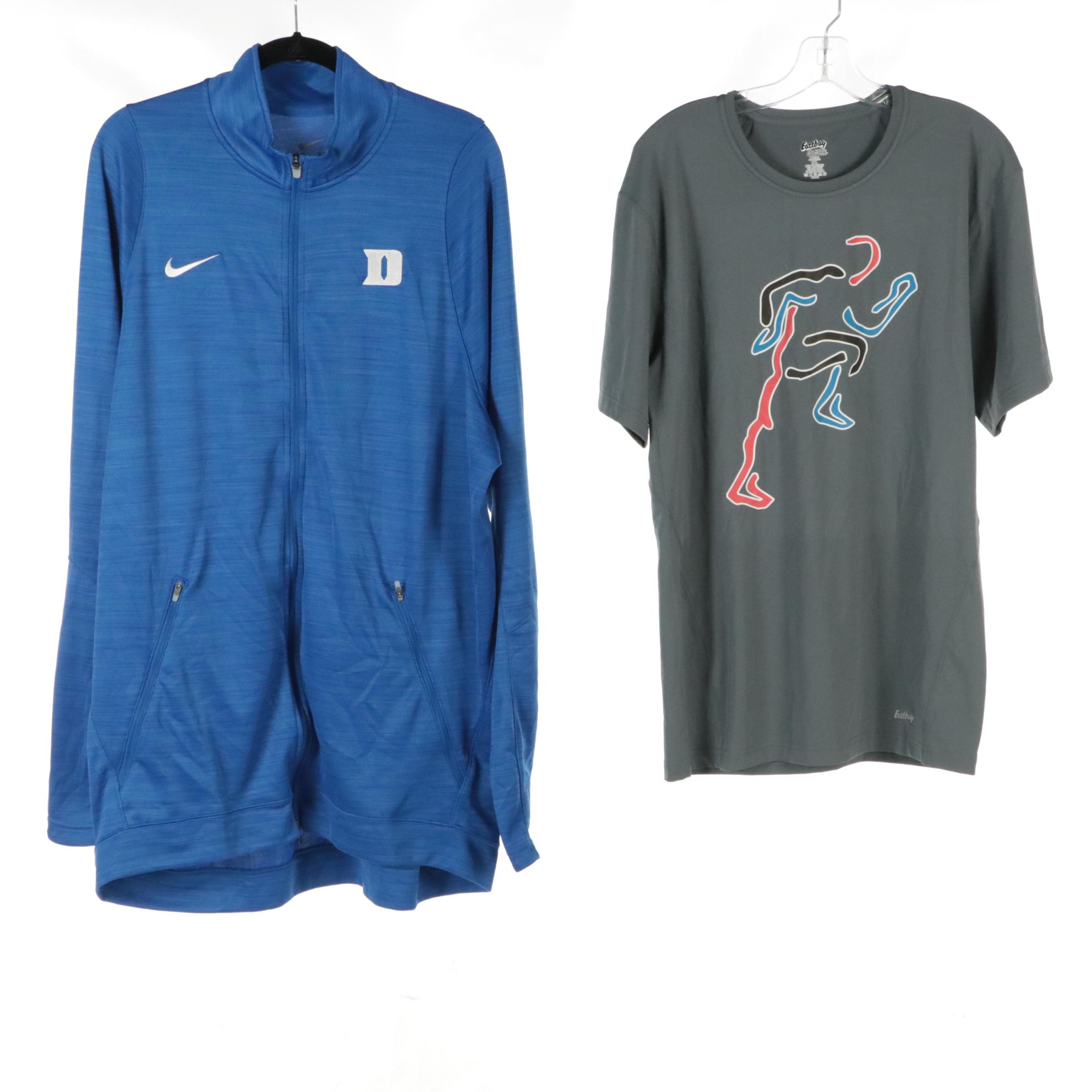 Nike Duke University Long Sleeve Zip-up Jacket with Chip Smith Logo Shirts
