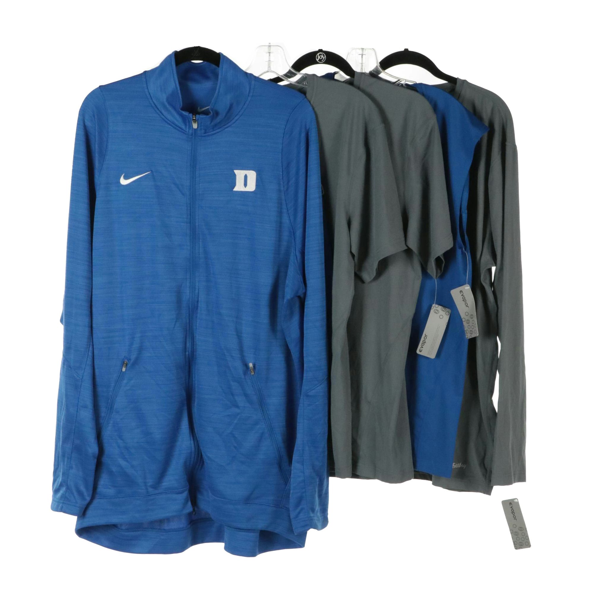 Nike Duke University Long Sleeve Zip-up Jacket with Chip Smith Logo Shirts