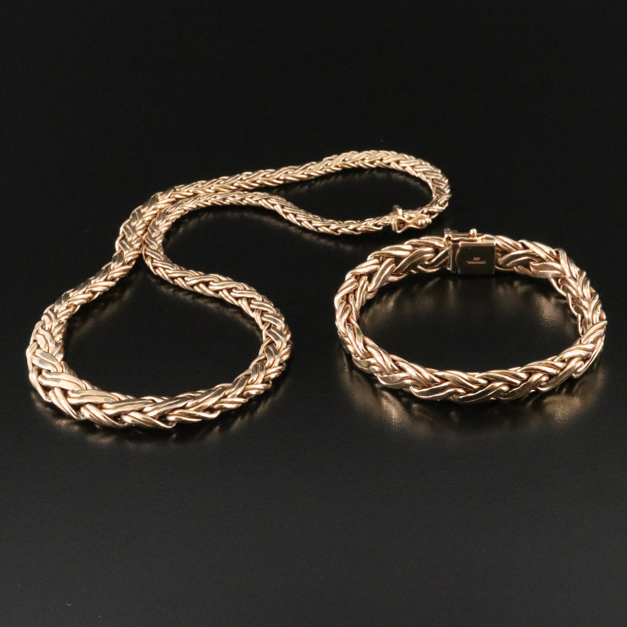 Tiffany & Co. 14K Graduated Byzantine Necklace and Bracelet