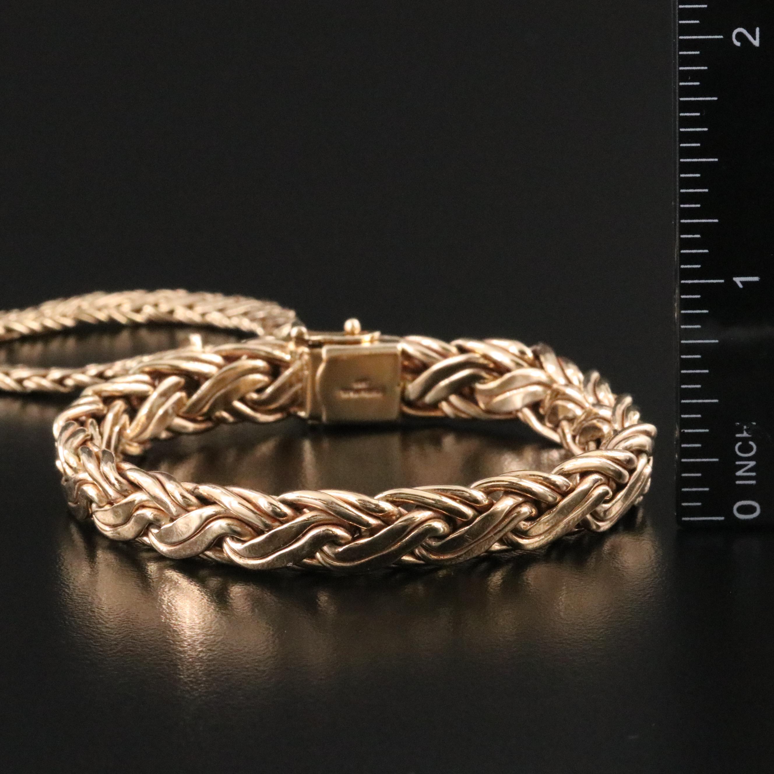 Tiffany & Co. 14K Graduated Byzantine Necklace and Bracelet