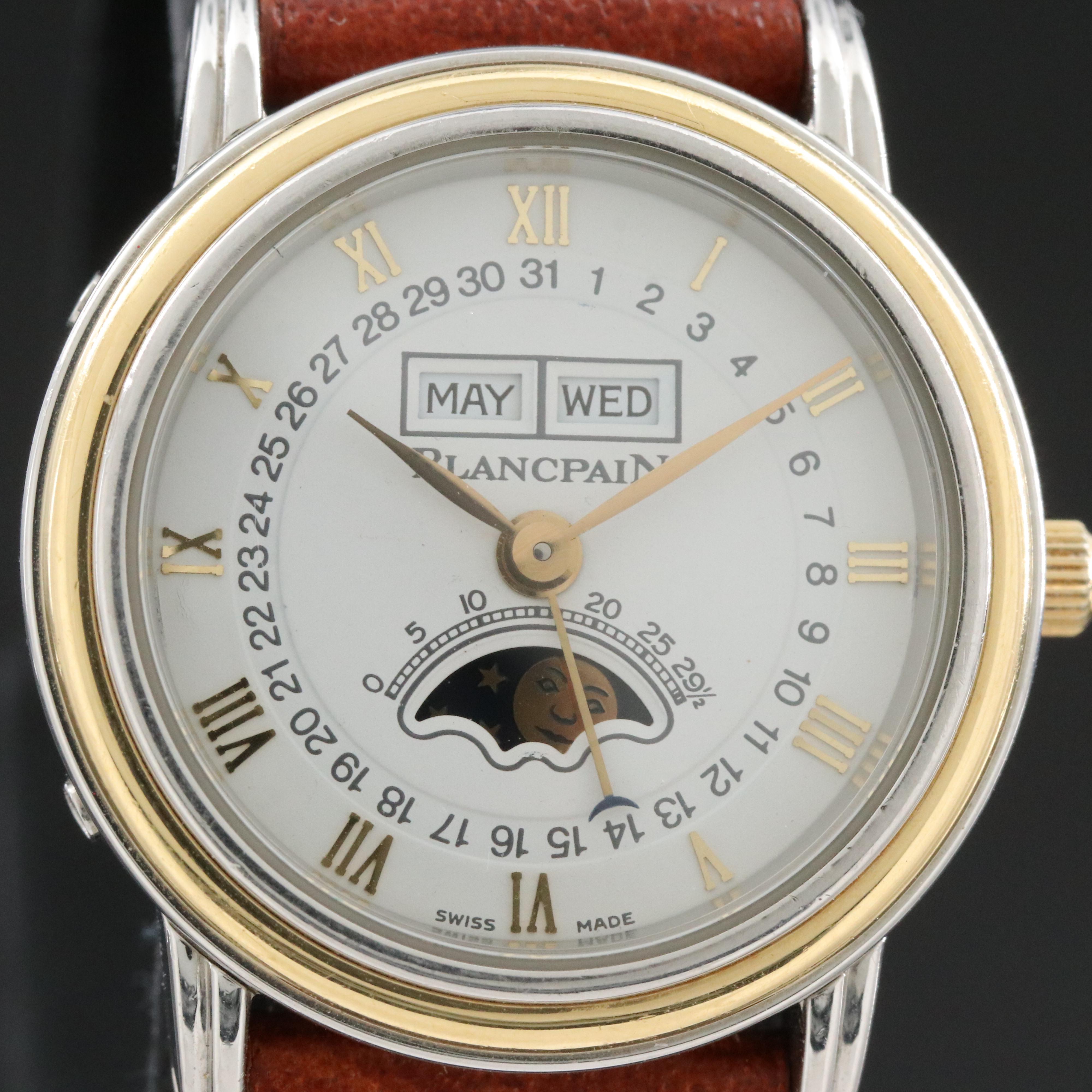 Blancpain Villeret Triple Calendar Moonphase 18K Steel Automatic Watch 1088