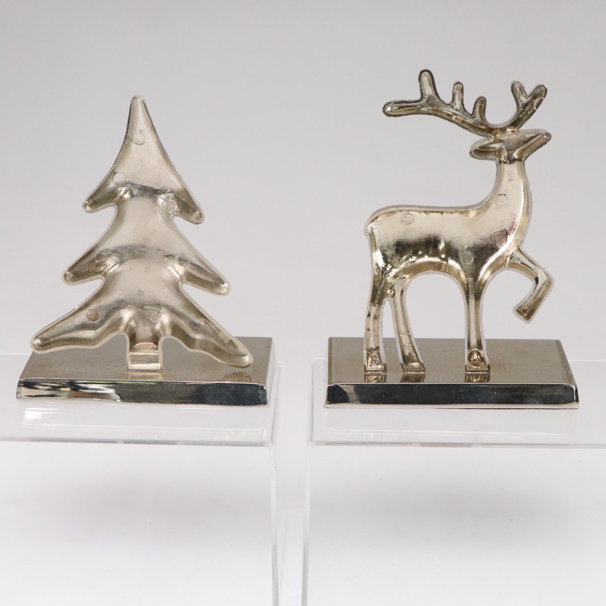 Chrome Mantel Hooks & Christmas Stockings
