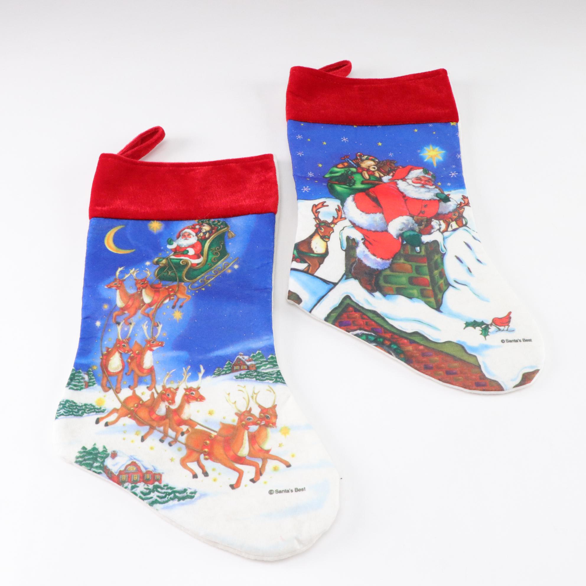 Chrome Mantel Hooks & Christmas Stockings