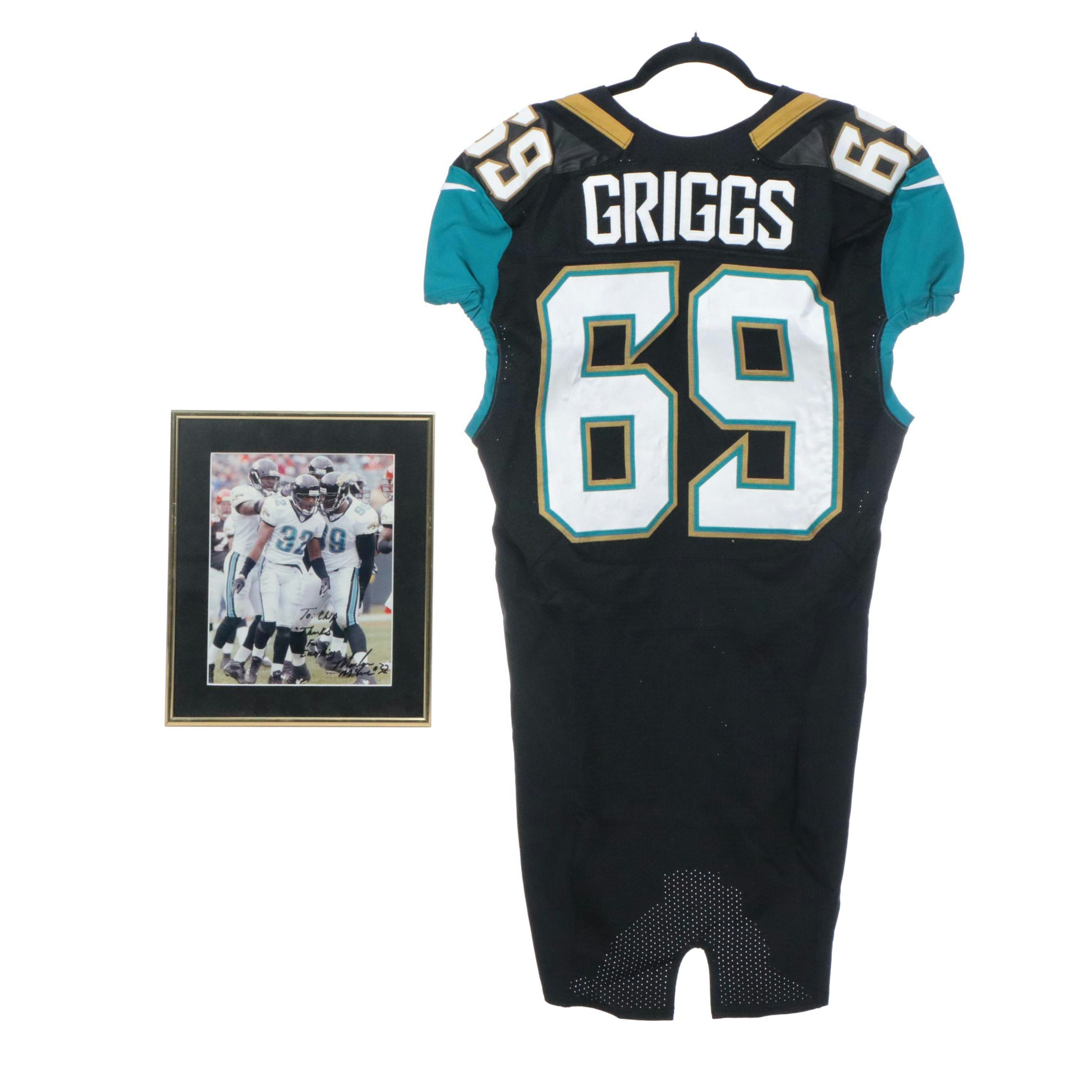 J. D. Griggs Player Issued Jaguars Jersey and Marlon McCree Signed Print