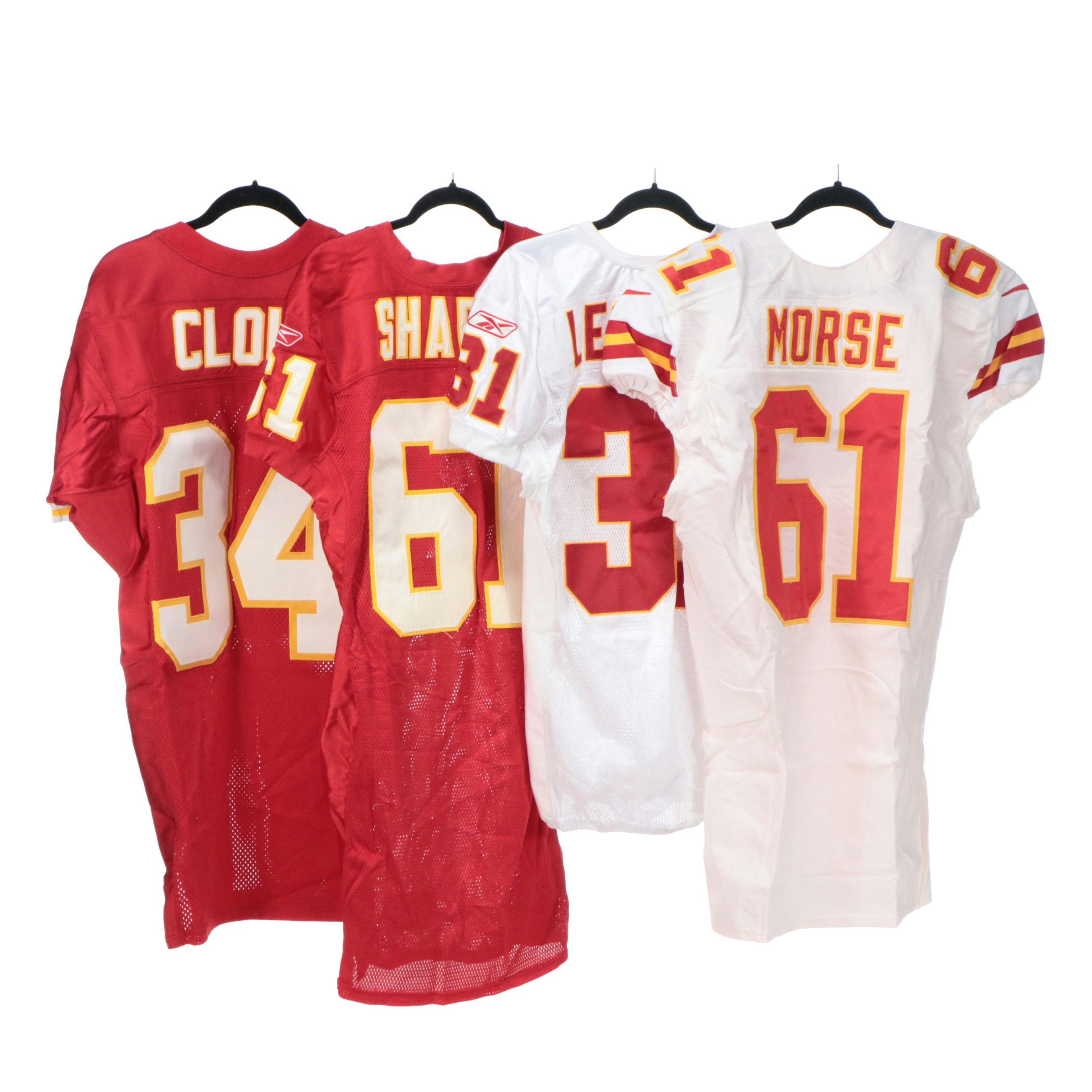 Mitch Morse with Other Player Issued Kansas City Chiefs Football Jerseys