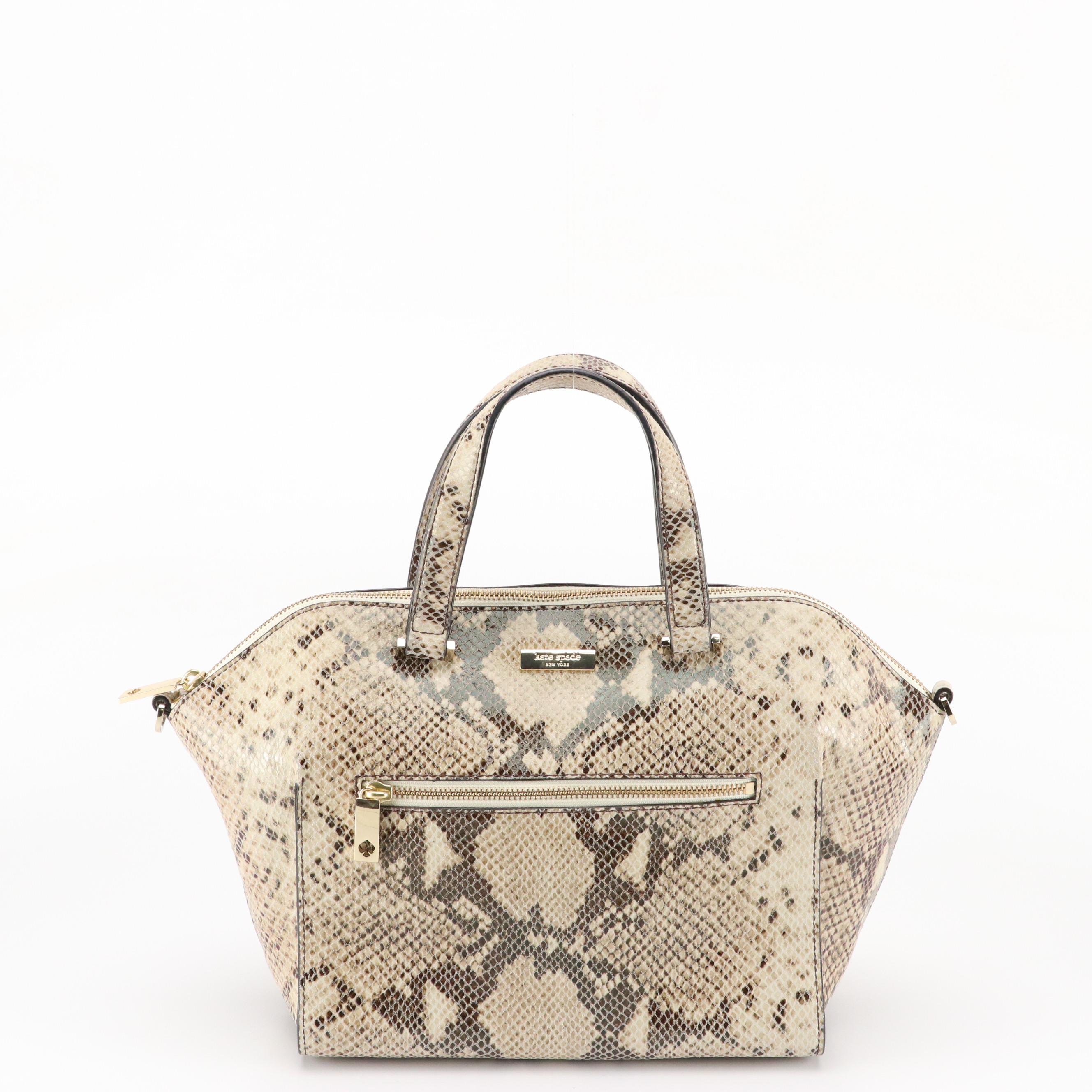 Kate Spade Savannah Parliament & Tory Burch Catalina Embossed Snakeskin Bags