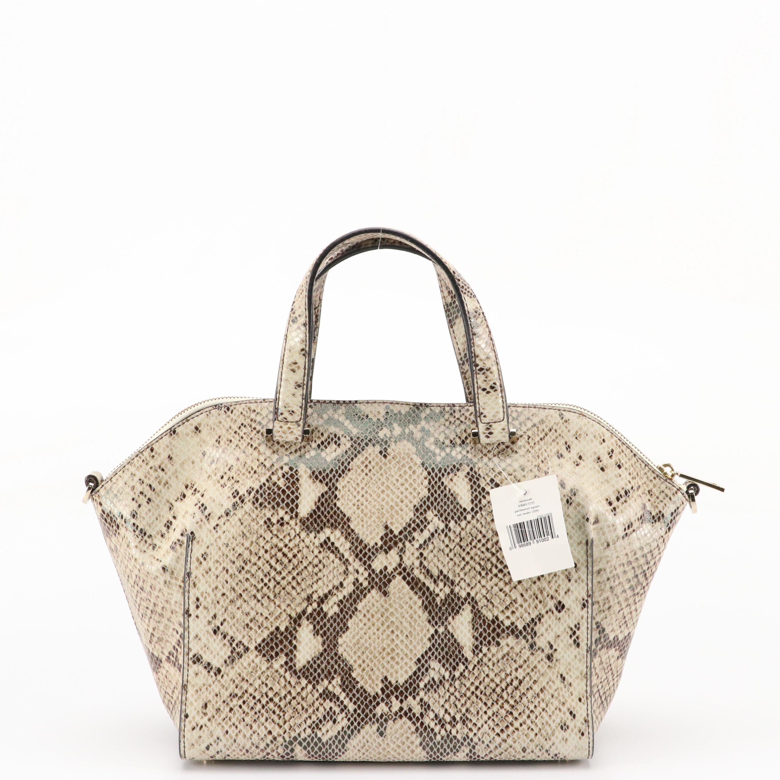 Kate Spade Savannah Parliament & Tory Burch Catalina Embossed Snakeskin Bags