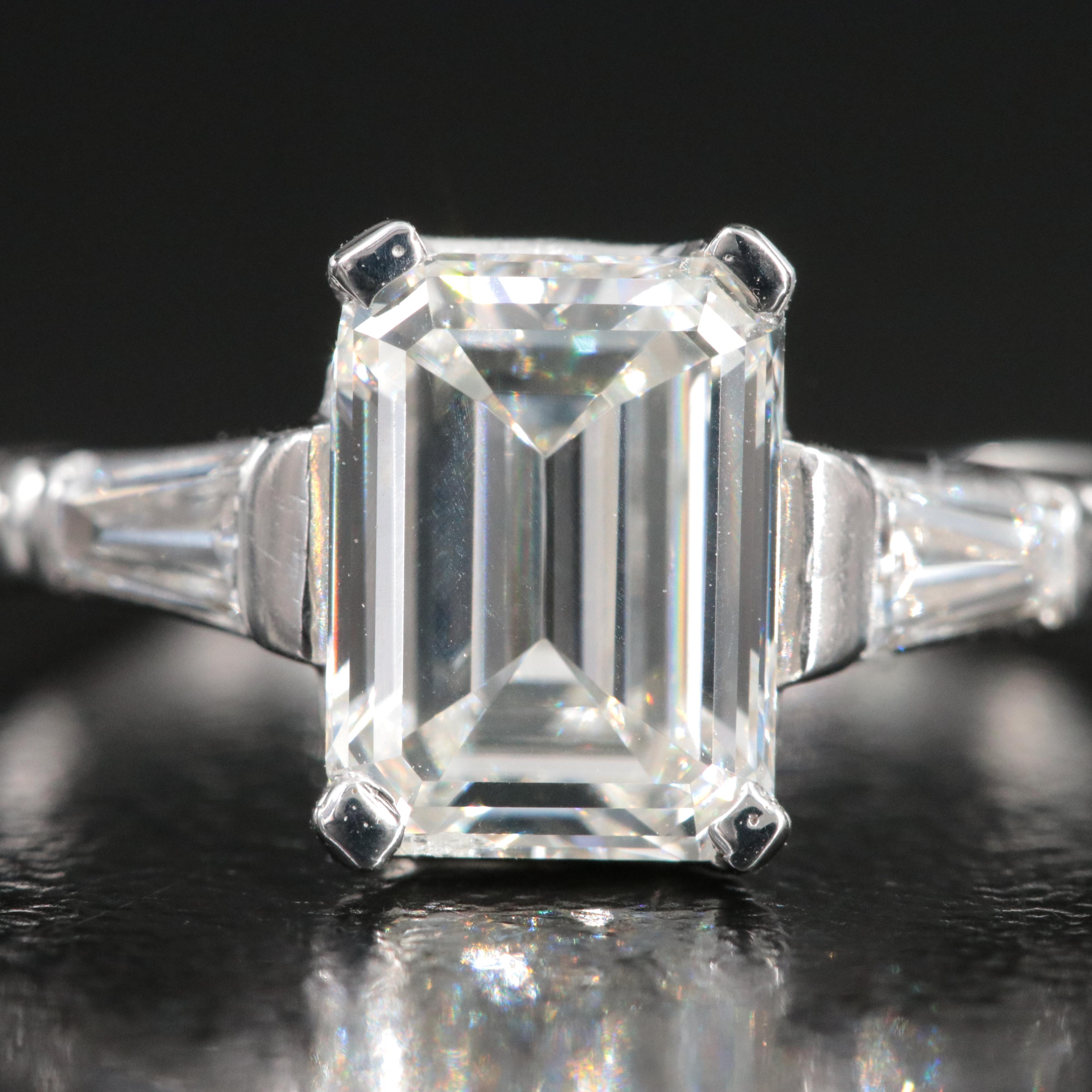 Platinum 1.79 CTW Diamond Ring with GIA eReport