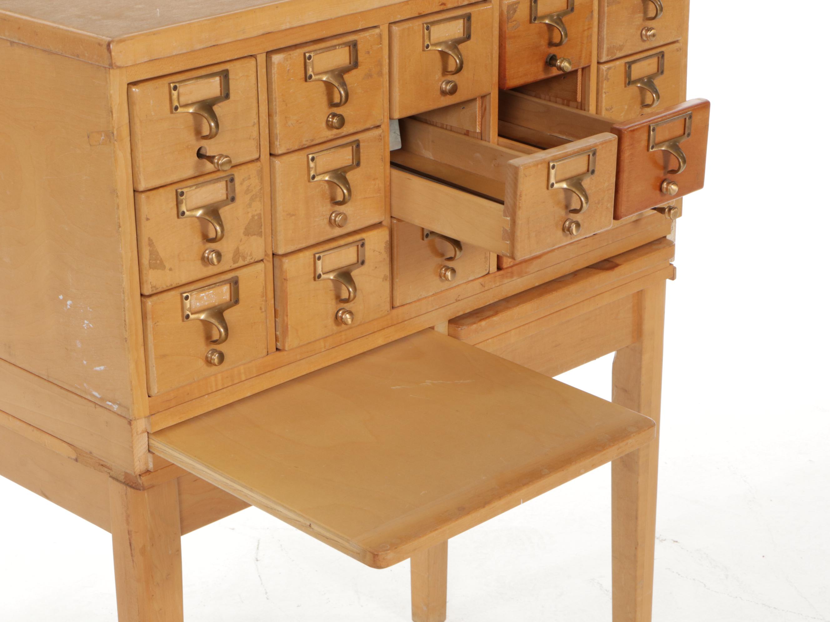 Fifteen Drawer Library Card Catalog Cabinet