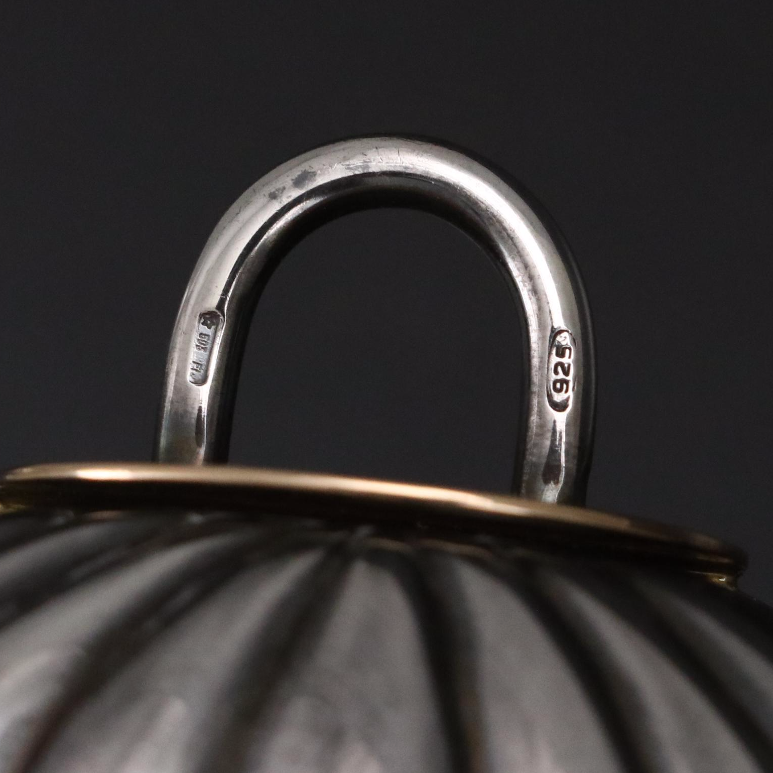 Vintage Gucci Galleria Sterling Silver 18K Gold Gemstone Minaudière with Box