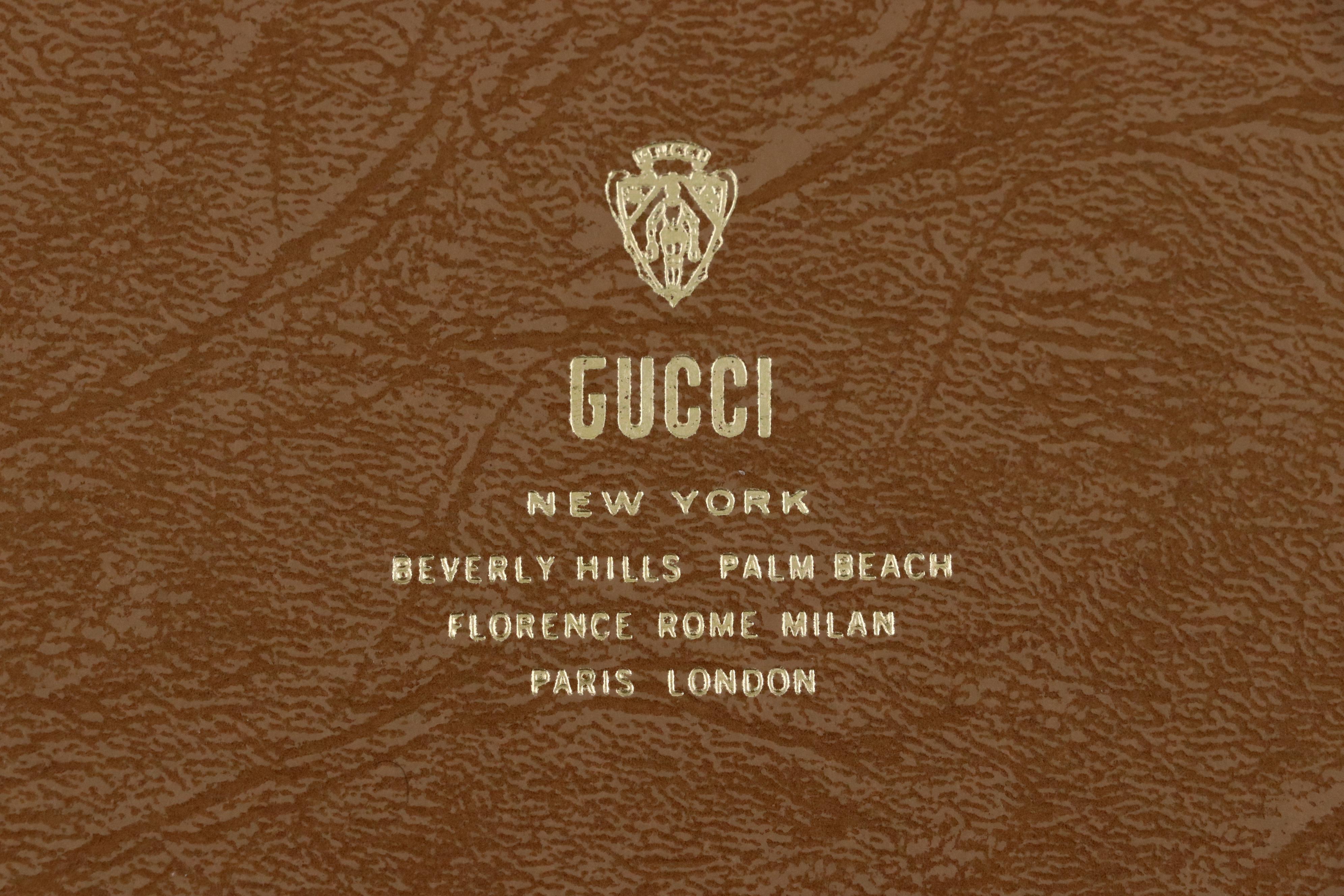 Vintage Gucci Galleria Sterling Silver 18K Gold Gemstone Minaudière with Box