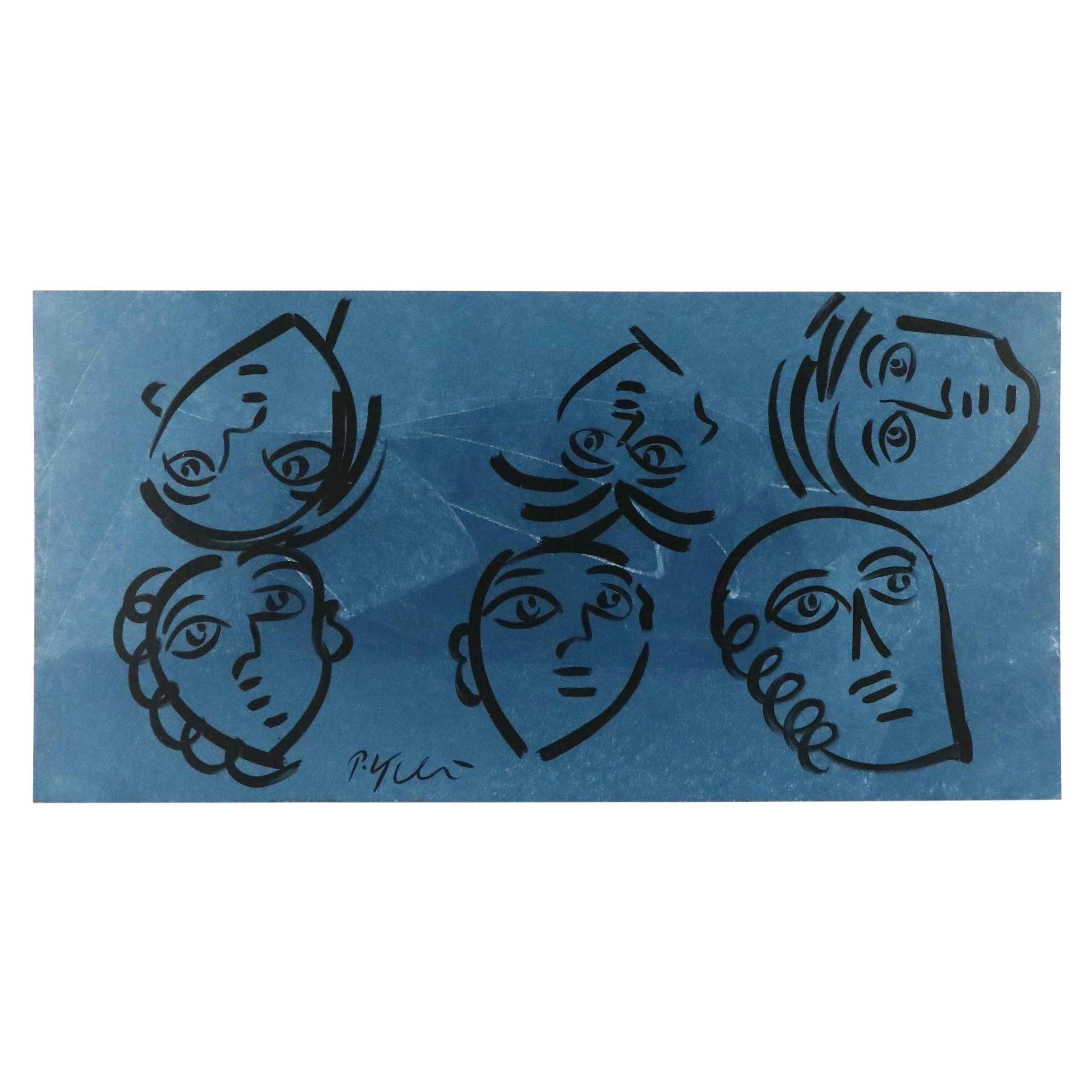 Peter Keil Large-Scale Abstract Portrait Acrylic Painting