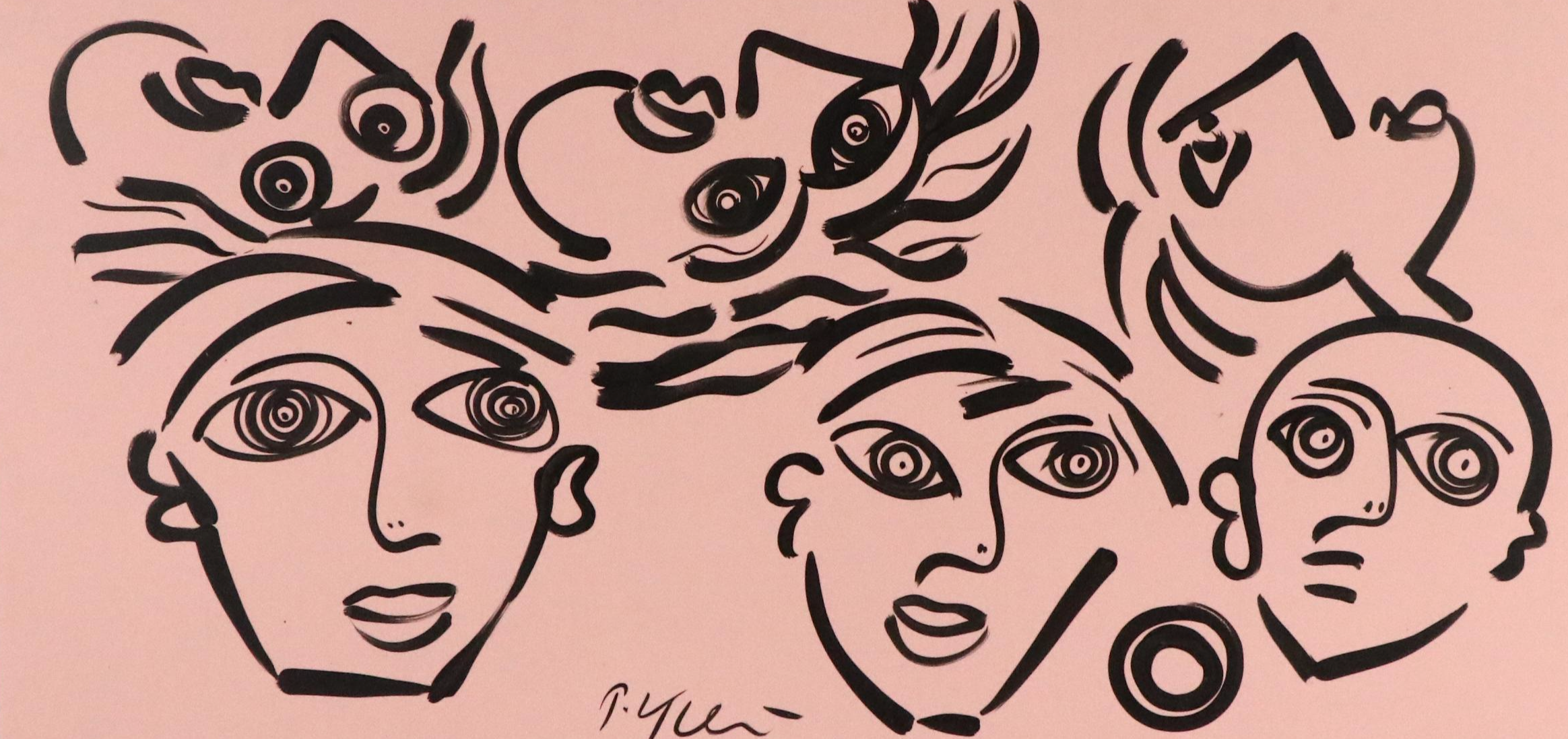 Peter Keil Large-Scale Abstract Portrait Acrylic Painting