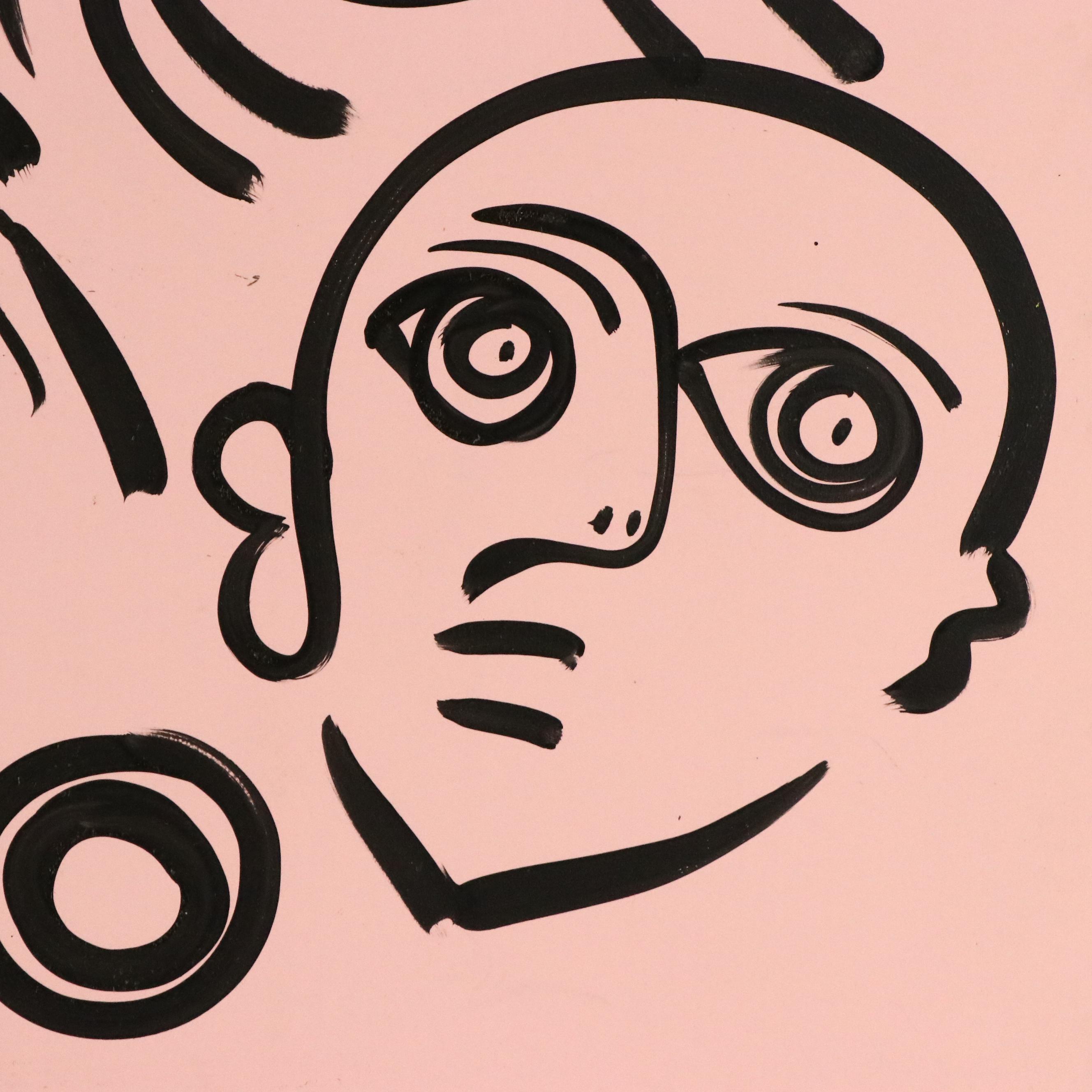 Peter Keil Large-Scale Abstract Portrait Acrylic Painting