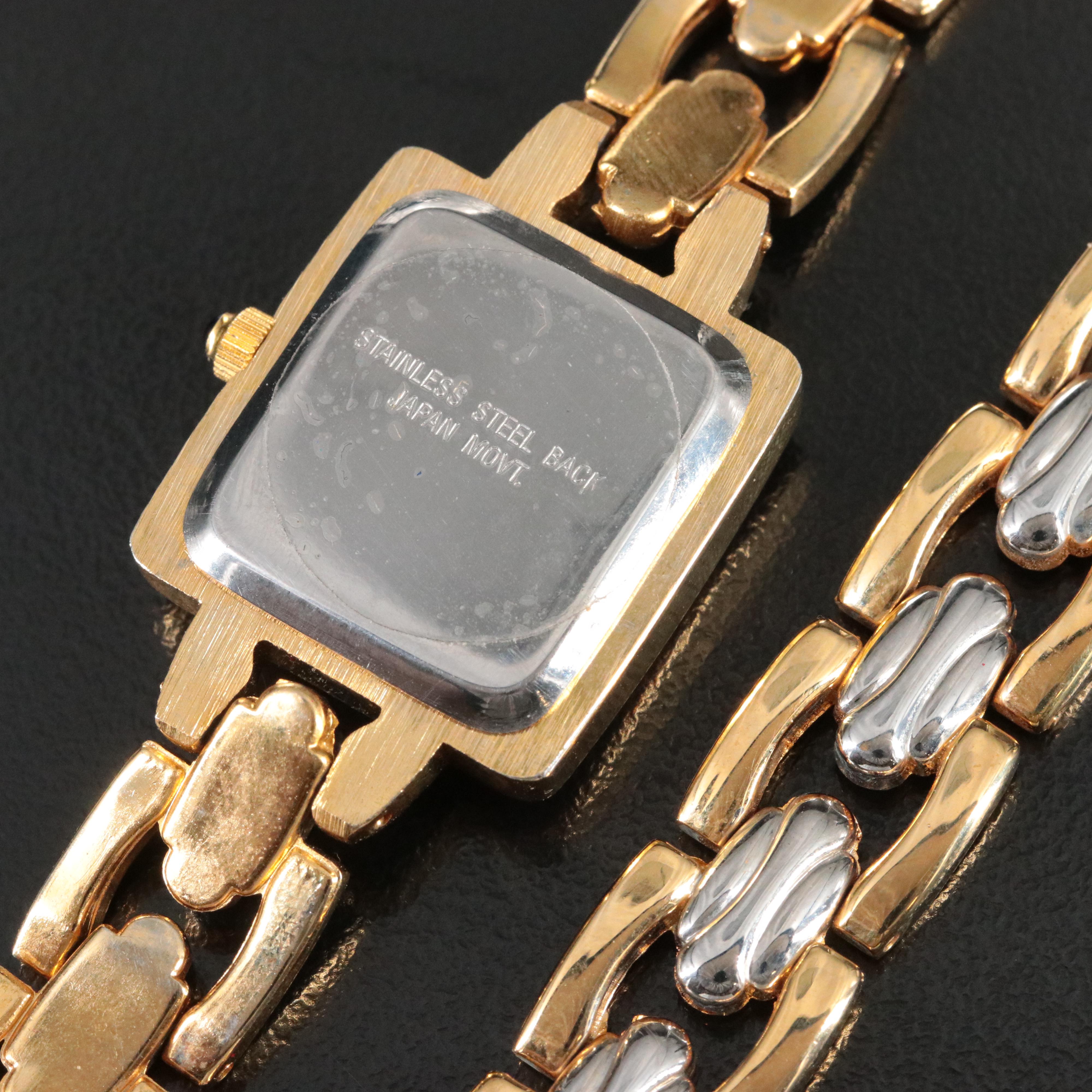 Gianfranco Ruffini Italy Two-Tone Quartz Wristwatch and Braclet