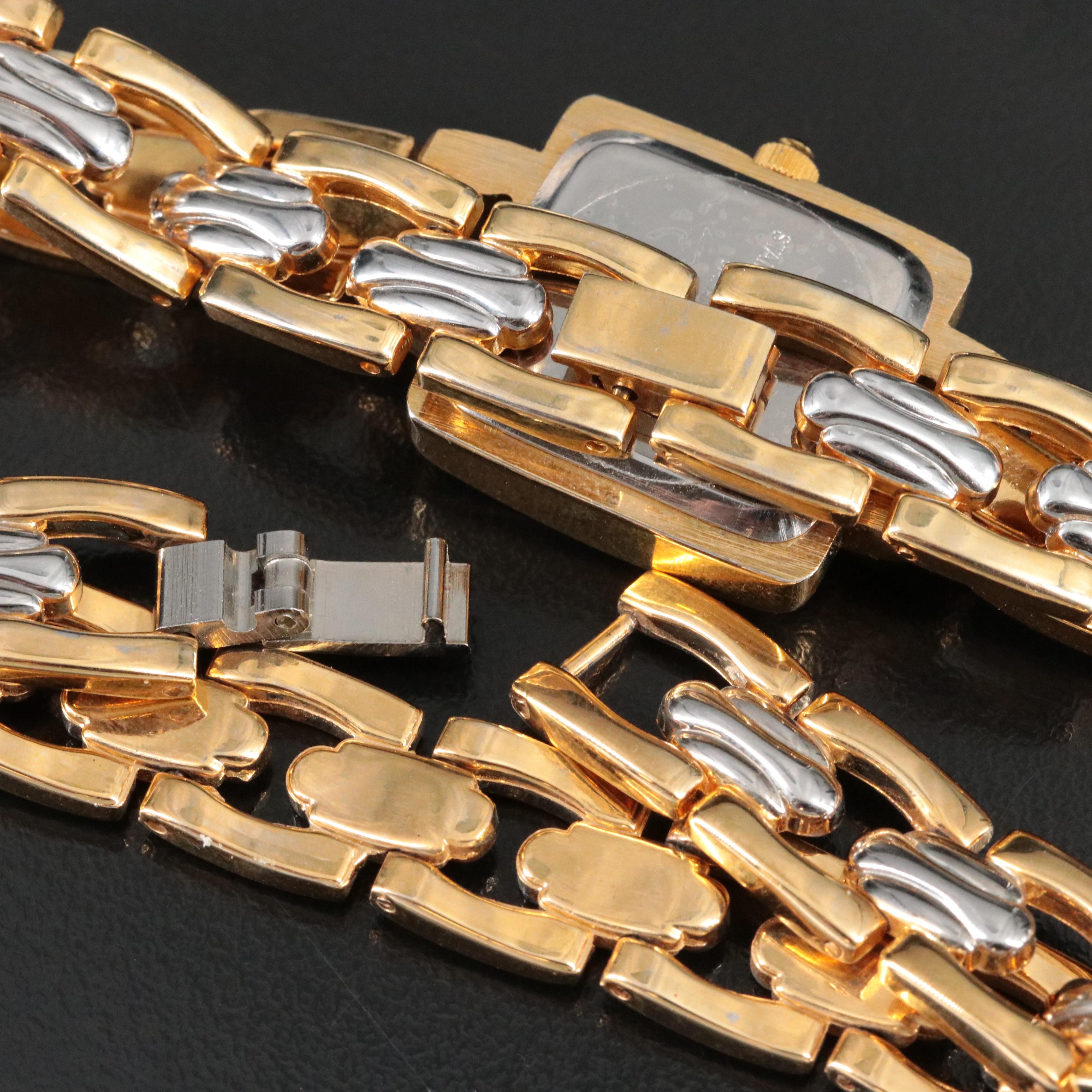 Gianfranco Ruffini Italy Two-Tone Quartz Wristwatch and Braclet