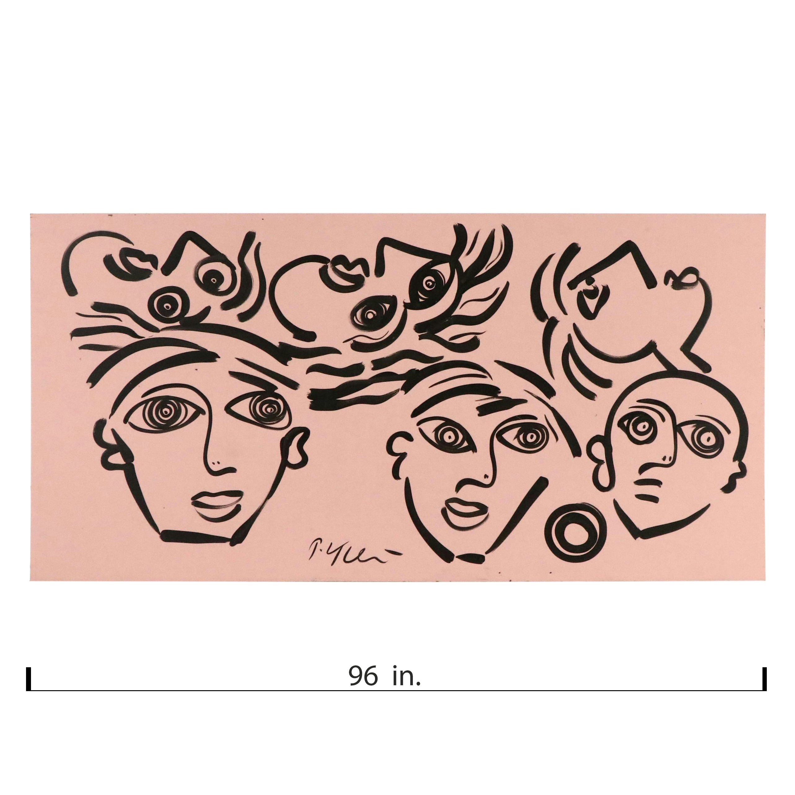 Peter Keil Large-Scale Abstract Portrait Acrylic Painting