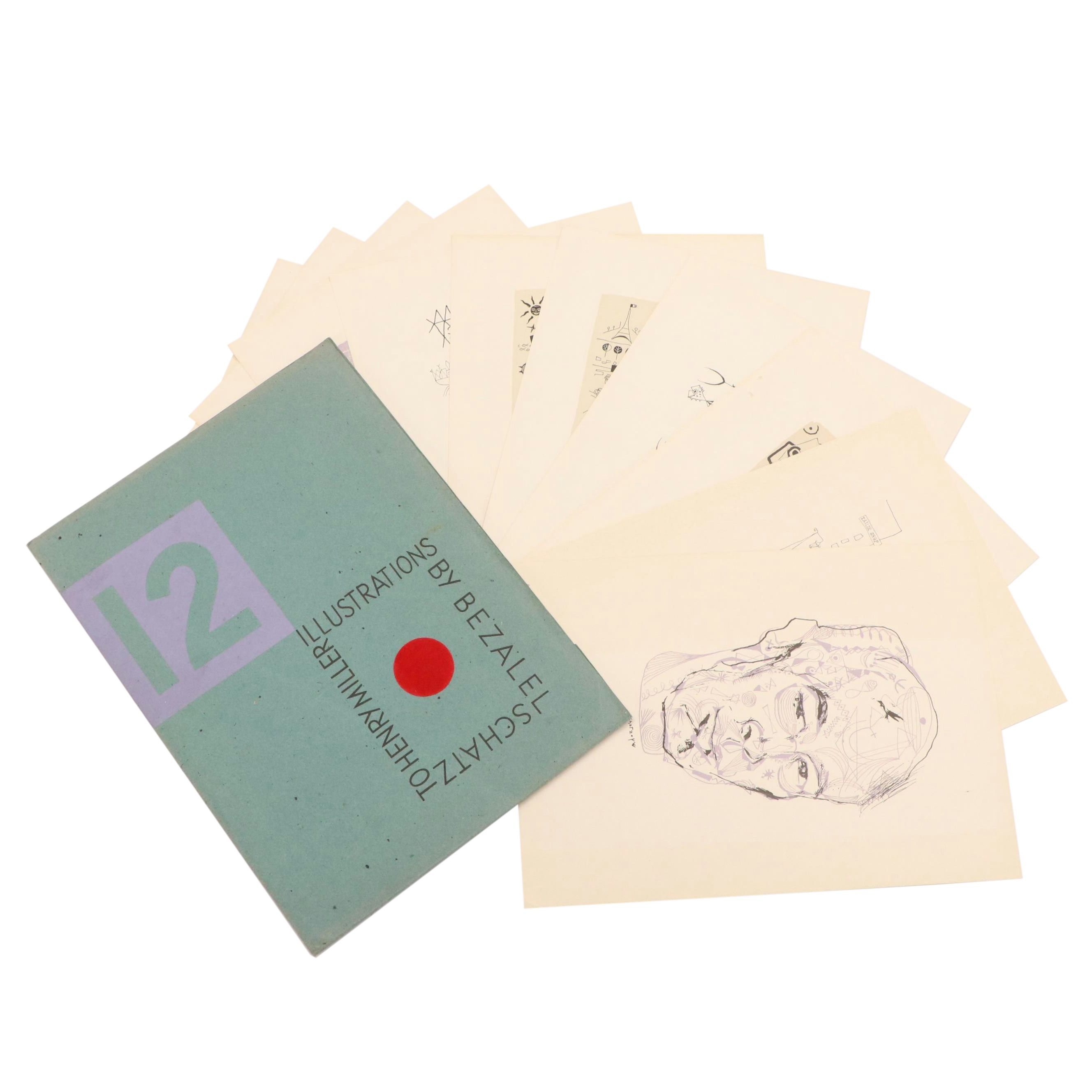 Portfolio of 12 Illustrations by Bezalel Schatz for Henry Miller
