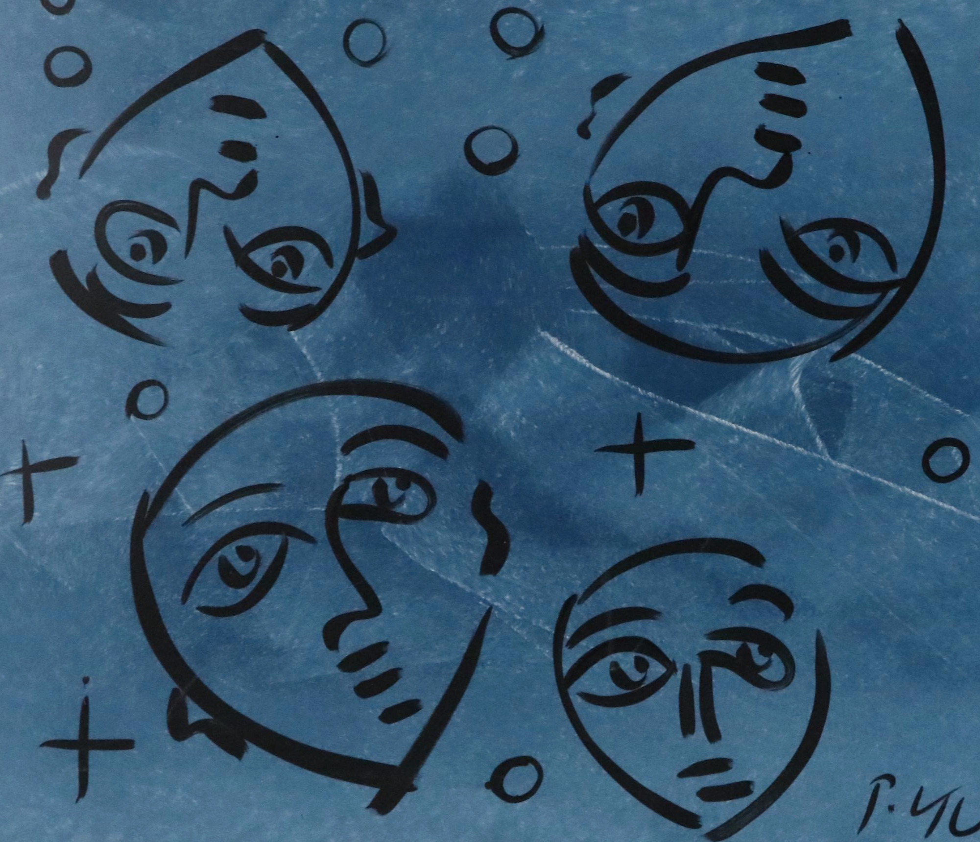 Peter Keil Large-Scale Abstract Portrait Acrylic Painting