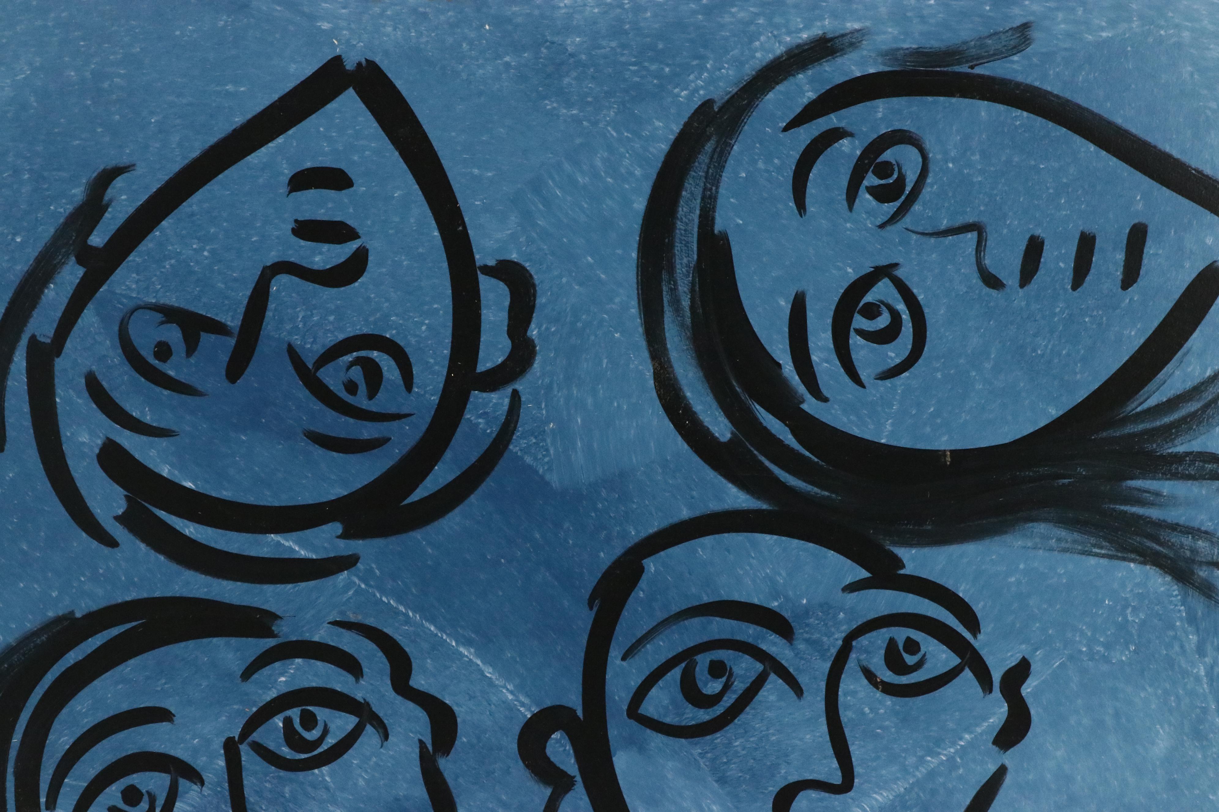 Peter Keil Large-Scale Abstract Portrait Acrylic Painting