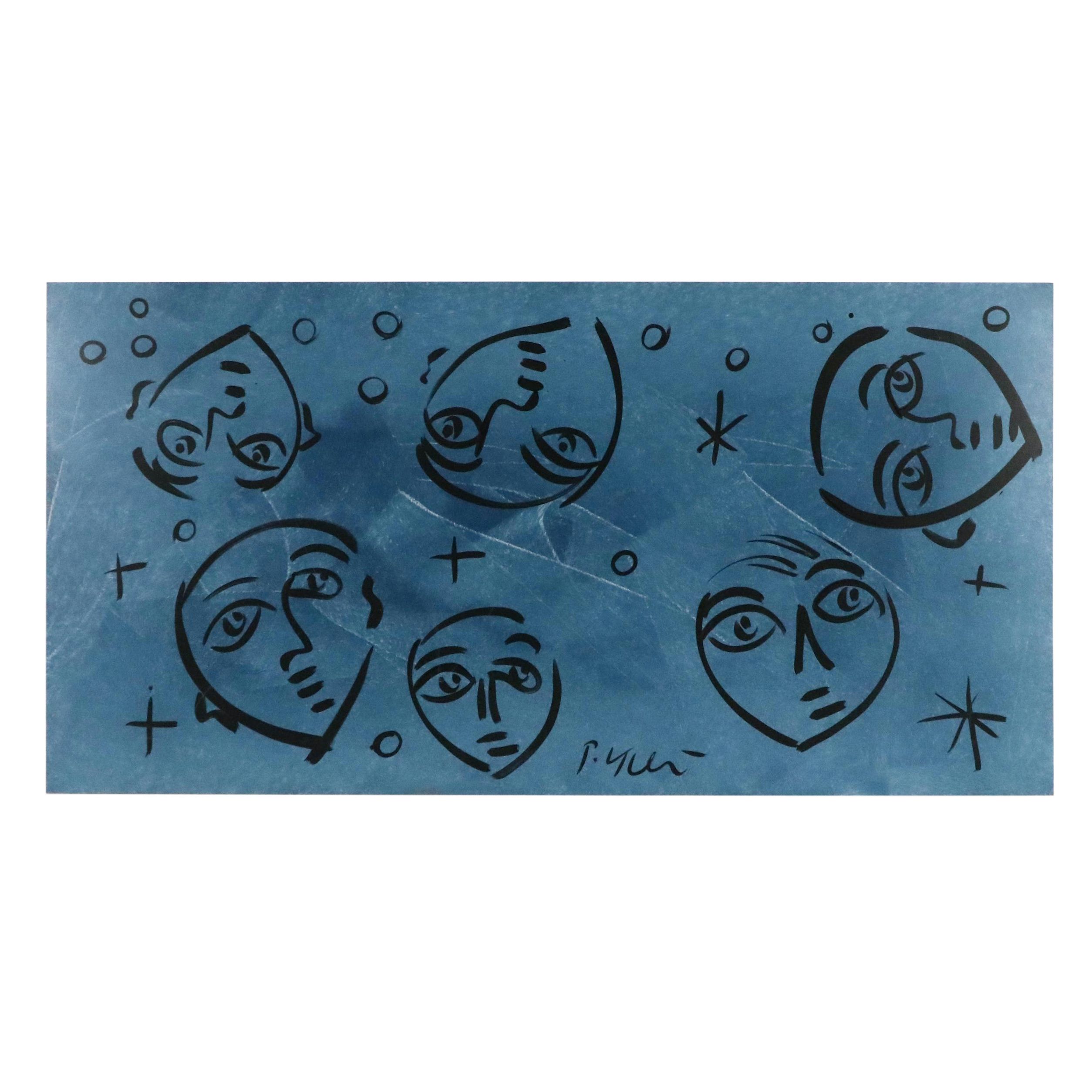 Peter Keil Large-Scale Abstract Portrait Acrylic Painting