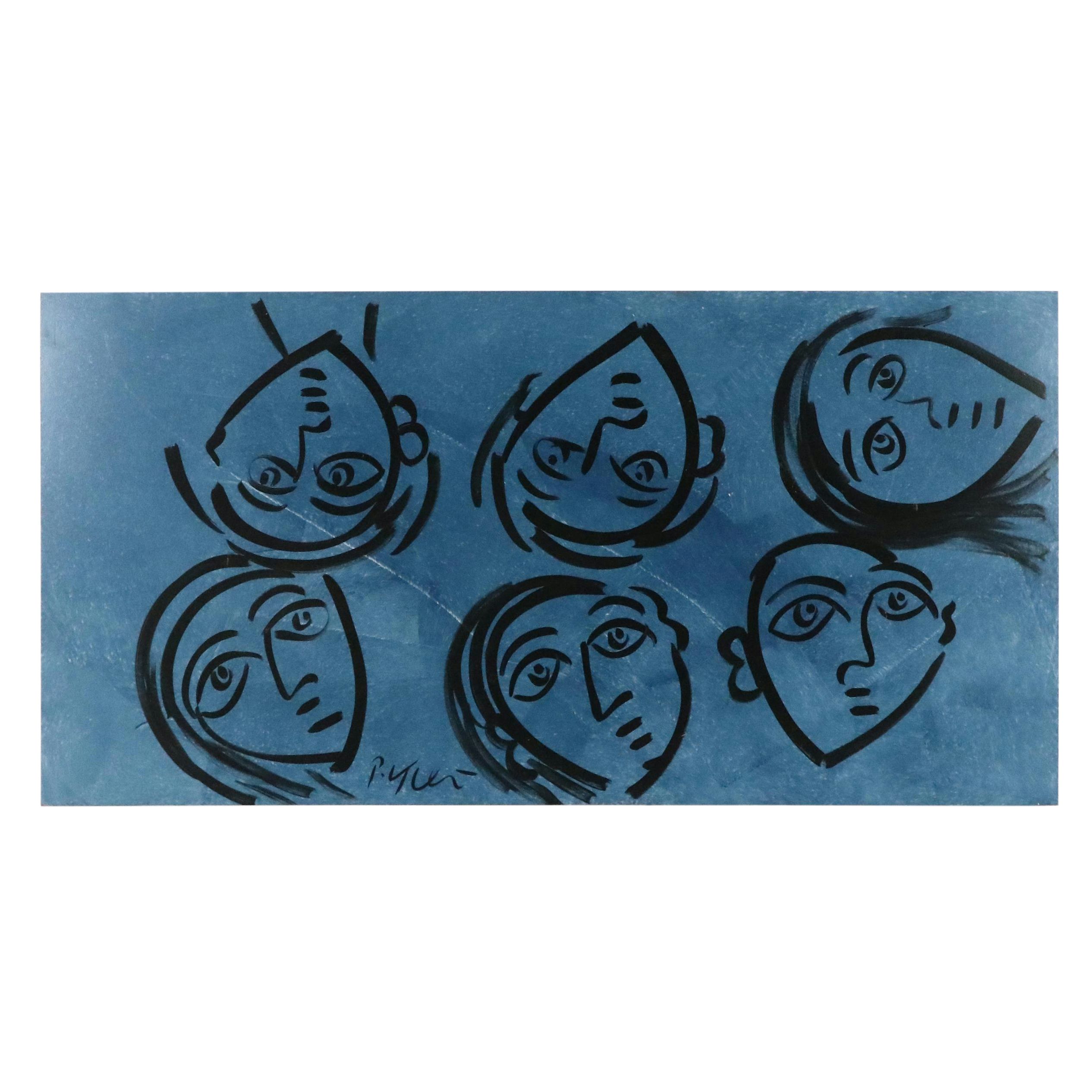 Peter Keil Large-Scale Abstract Portrait Acrylic Painting