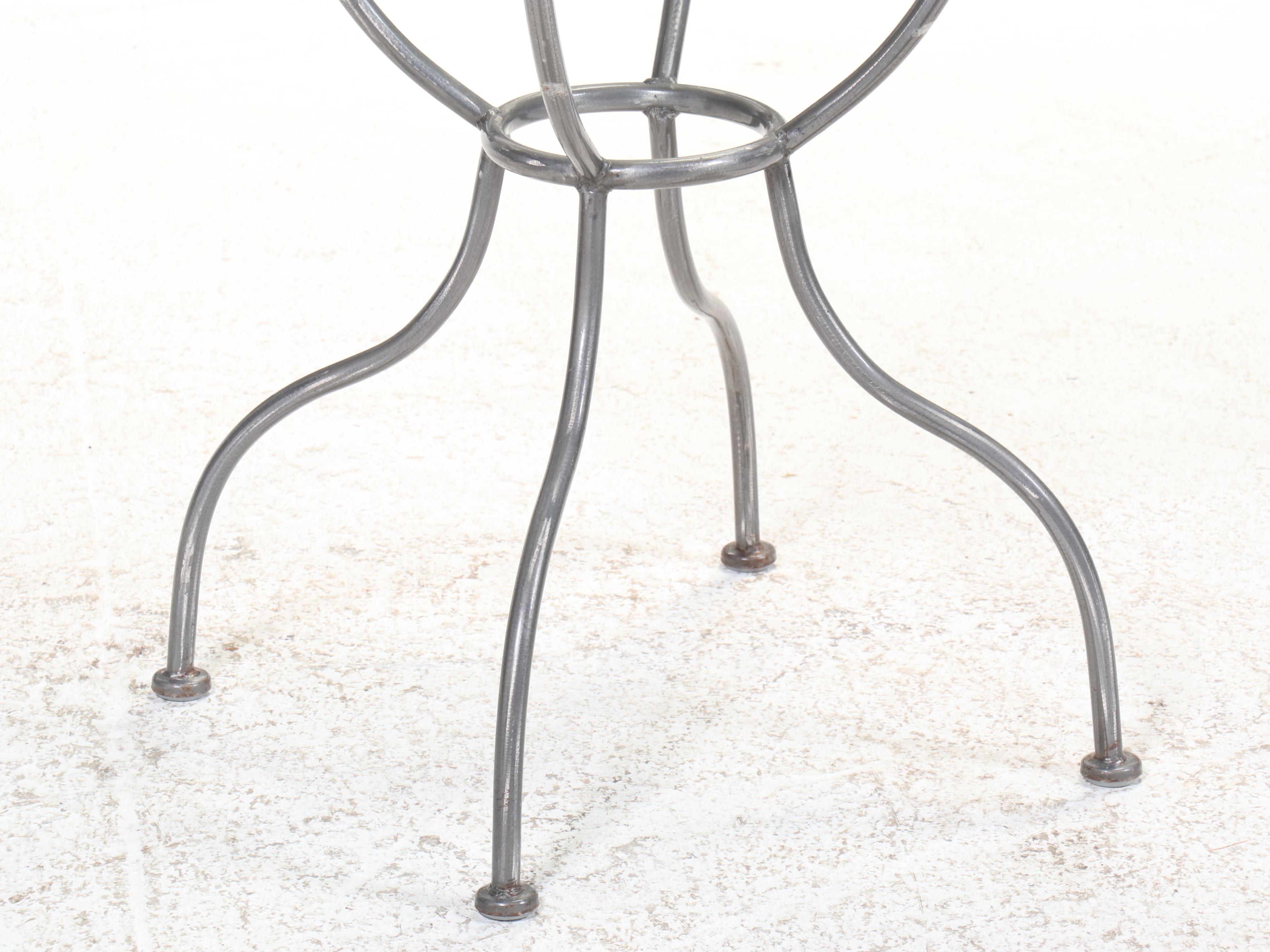 Wrought Metal Bistro Set with Glass Top Table