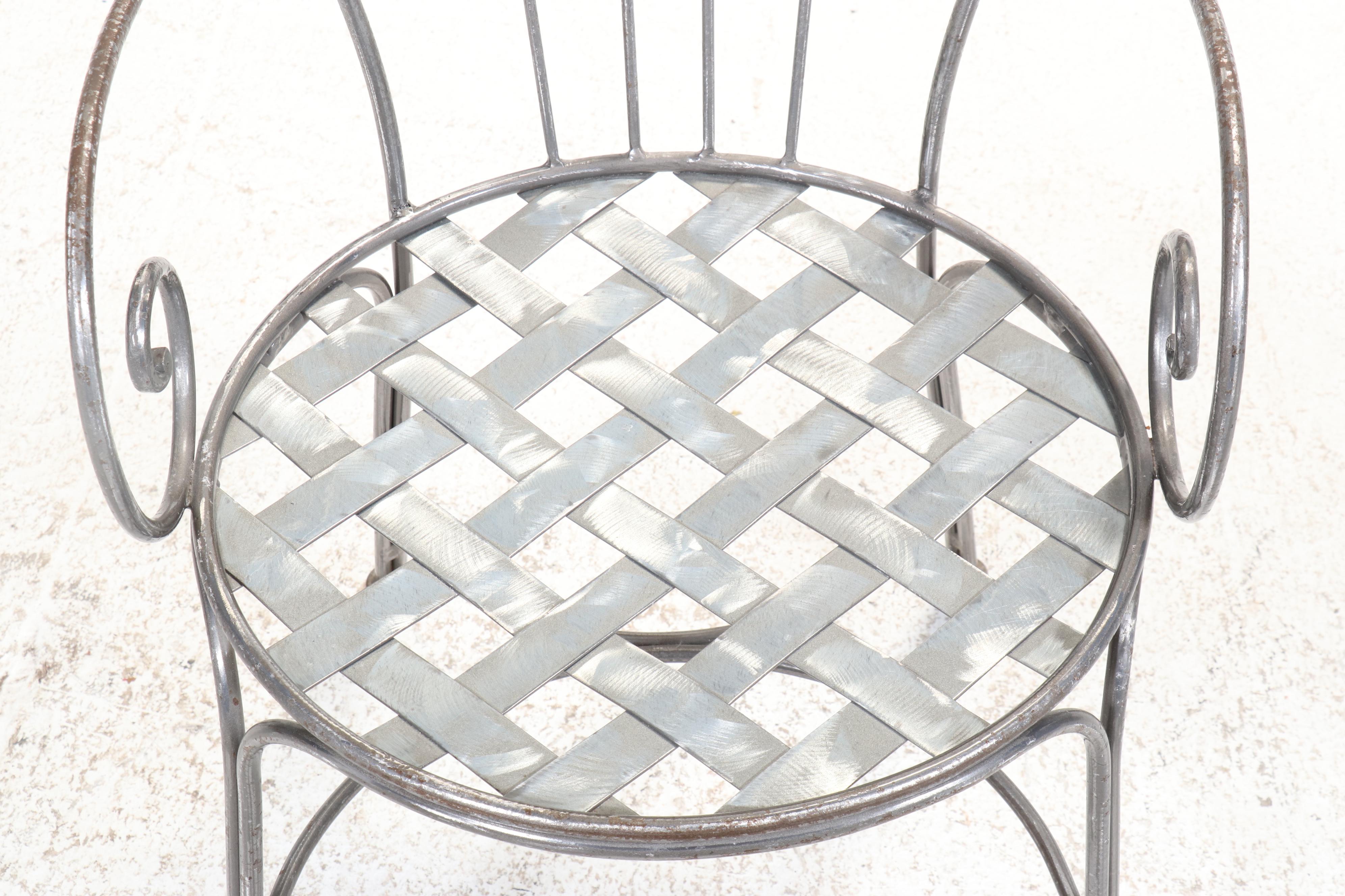 Wrought Metal Bistro Set with Glass Top Table
