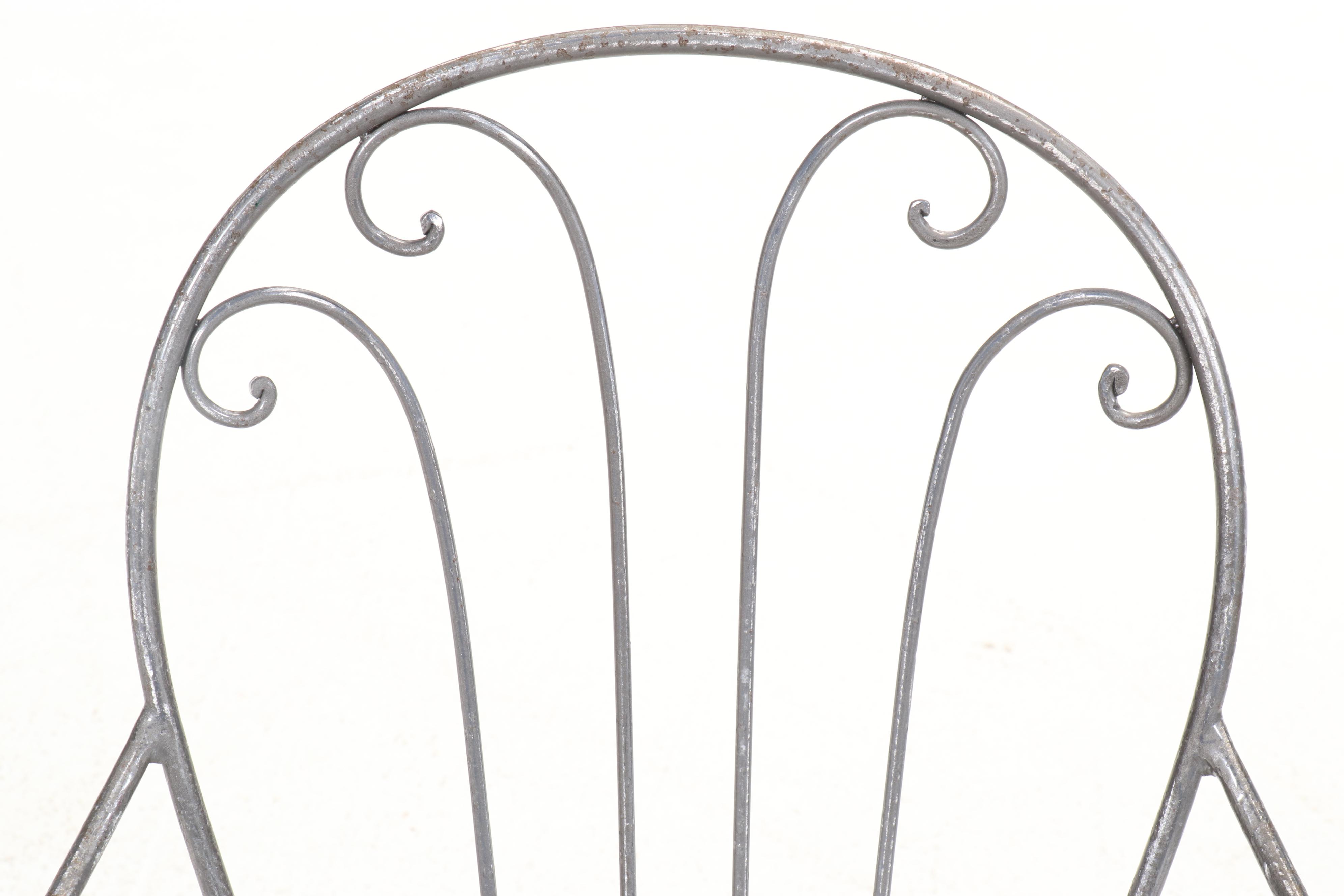 Wrought Metal Bistro Set with Glass Top Table