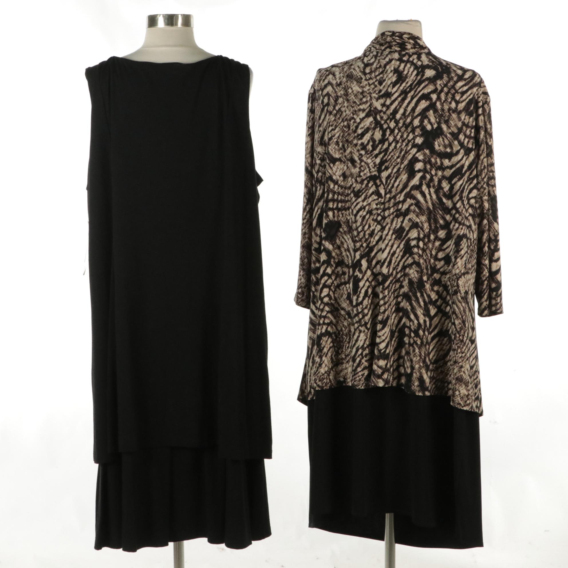 Peter Nygård Black Sleeveless Dress and Jones New York Cardigan Midi Dress