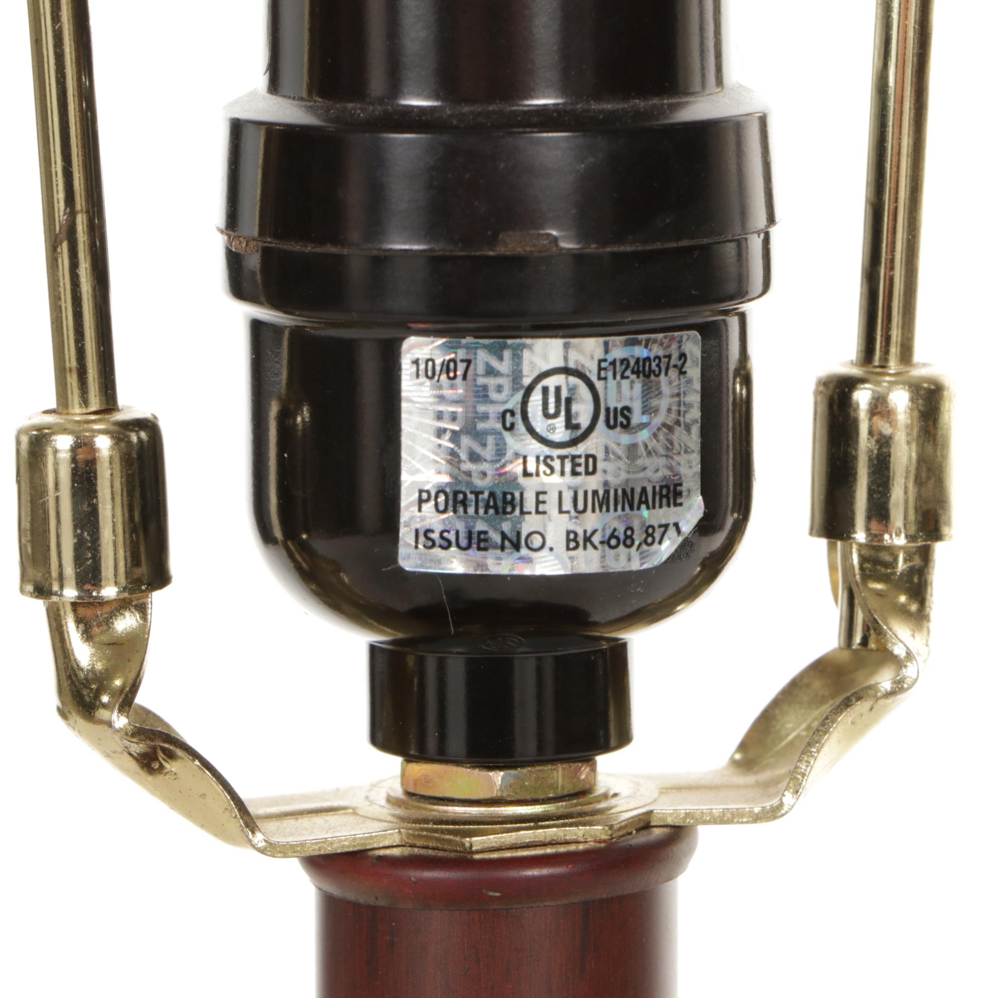 Tuscan Style Acanthus Leaf Fluted Urn Table Lamps with Silk Square Bell Shades