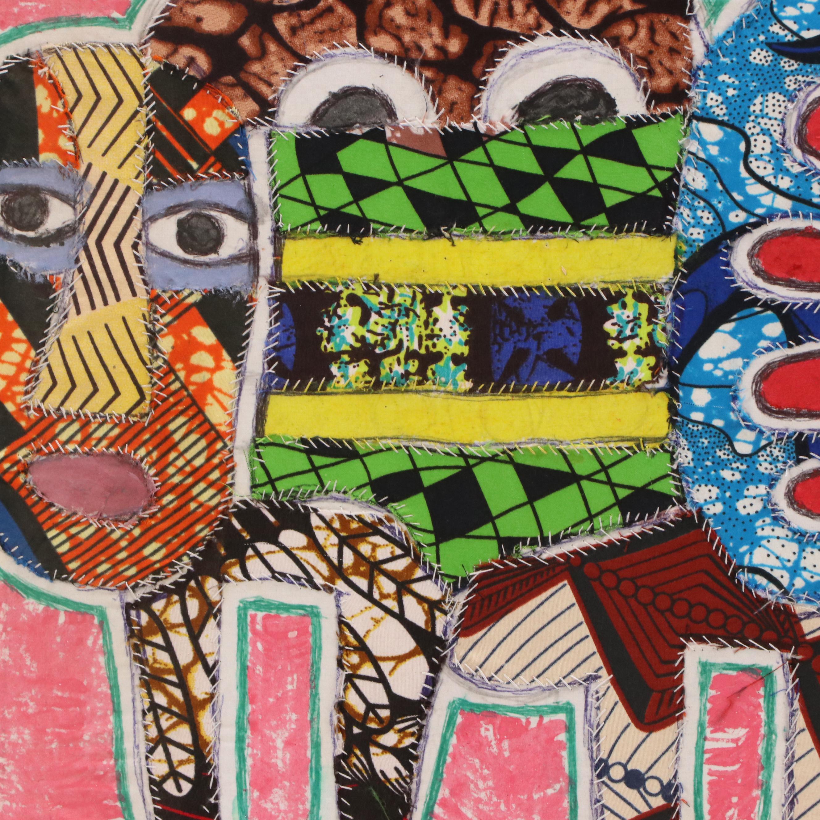 Kayode Buraimoh Stylized Mixed Media Collage "Animals Kingdom," 2024