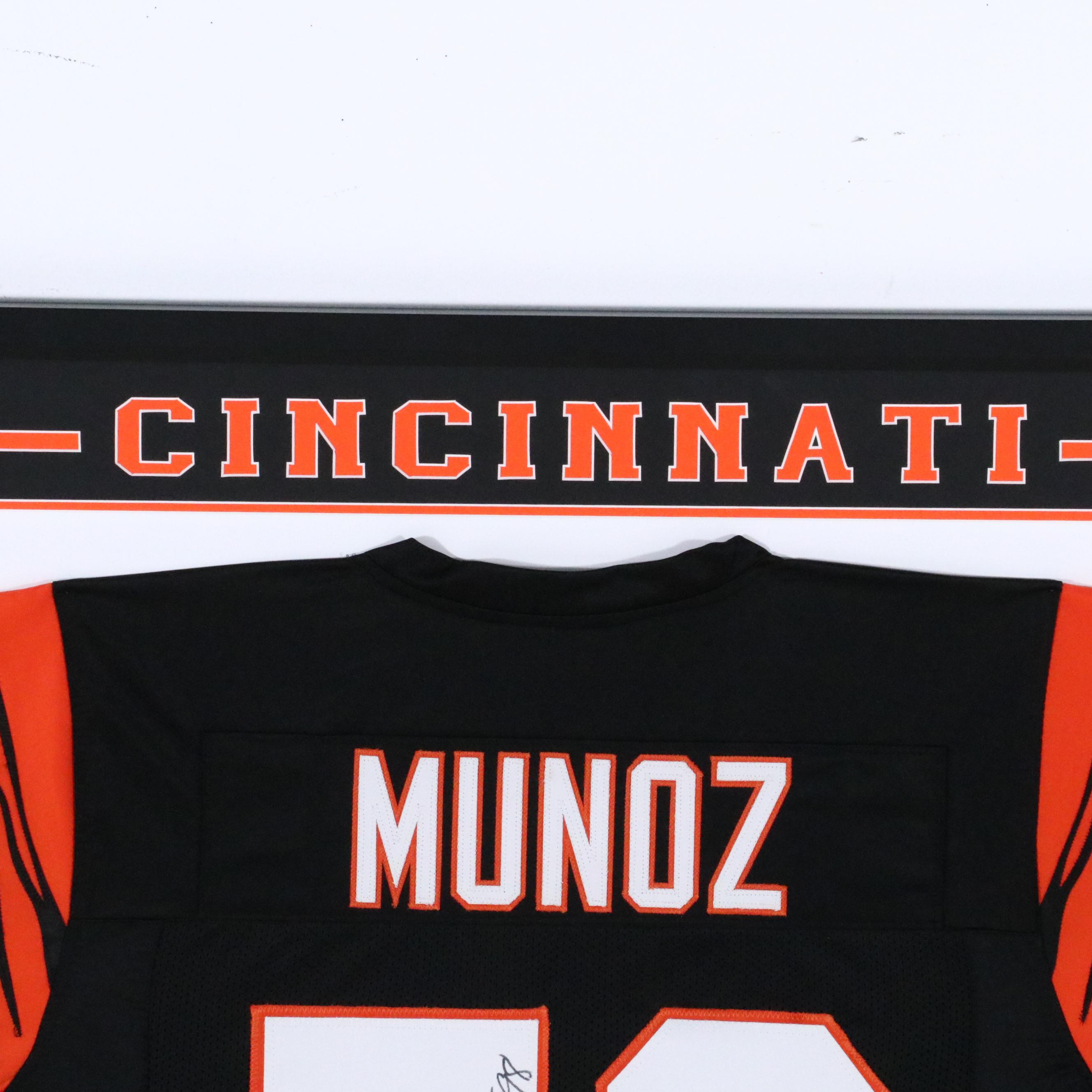 Anthony Muñoz Signed Cincinnati Bengals Football Jersey in Matted Display