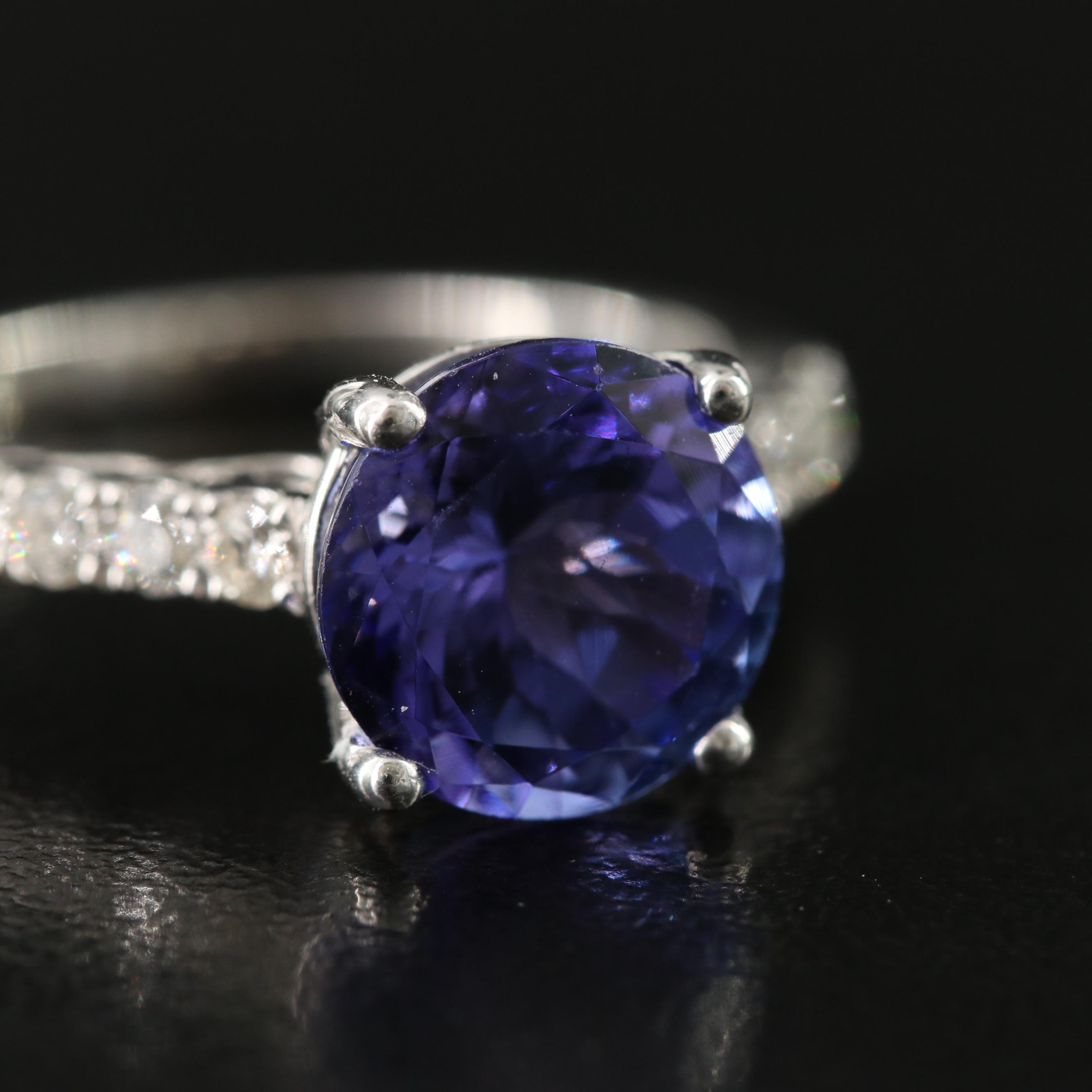 14K Tanzanite and 0.30 CTW Diamond Ring