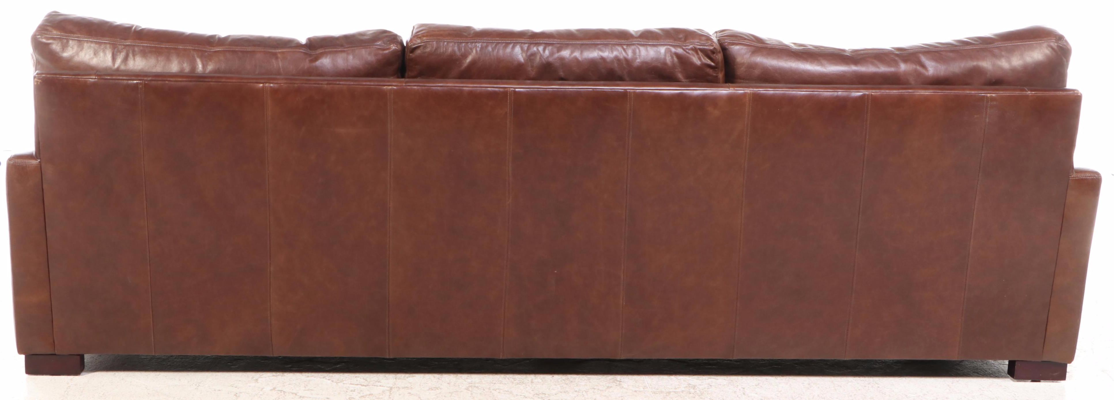 Pottery Barn "Turner" Square Arm Leather Sofa