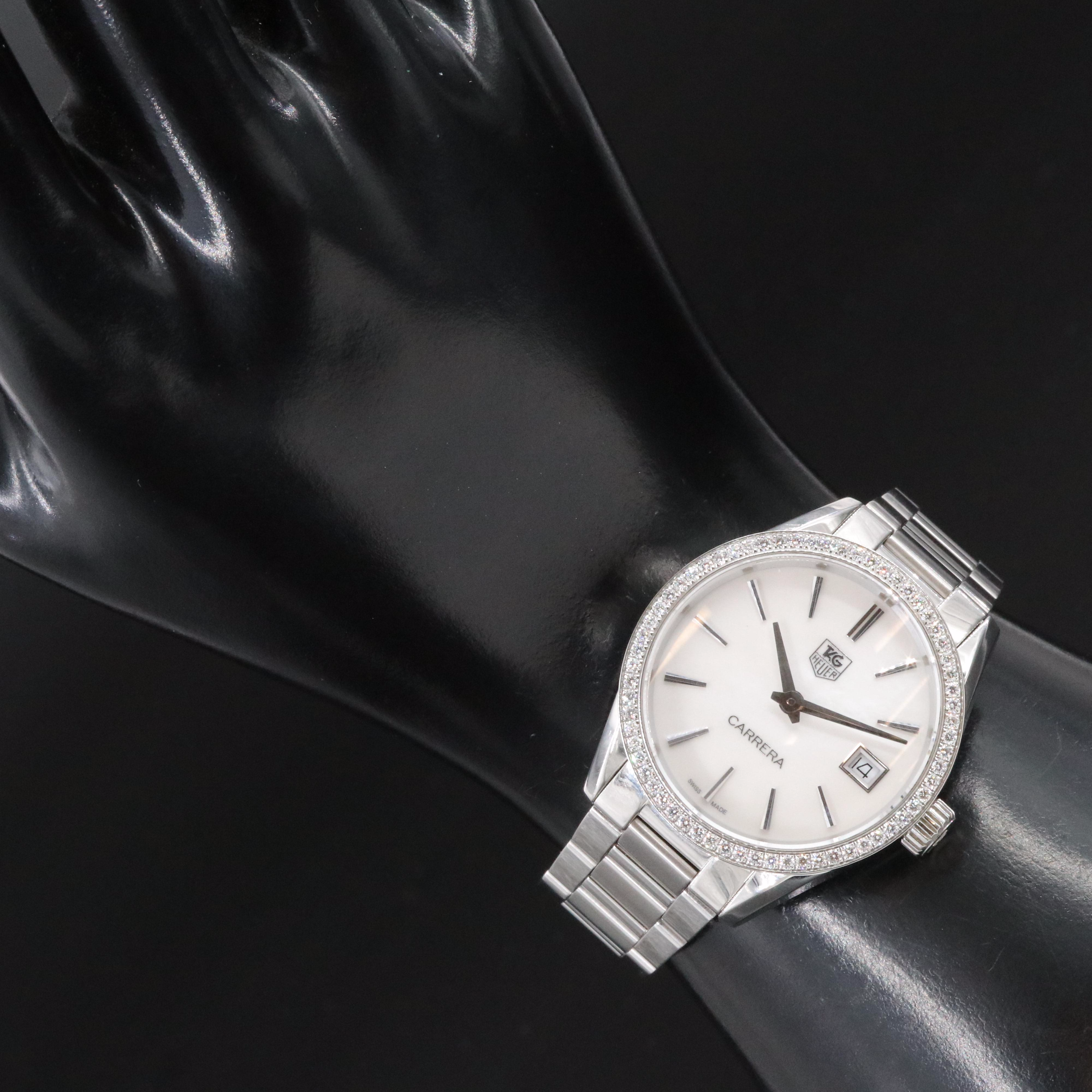 TAG Heuer Carrera Mother-of-Pearl Diamond 33mm Steel Quartz Watch
