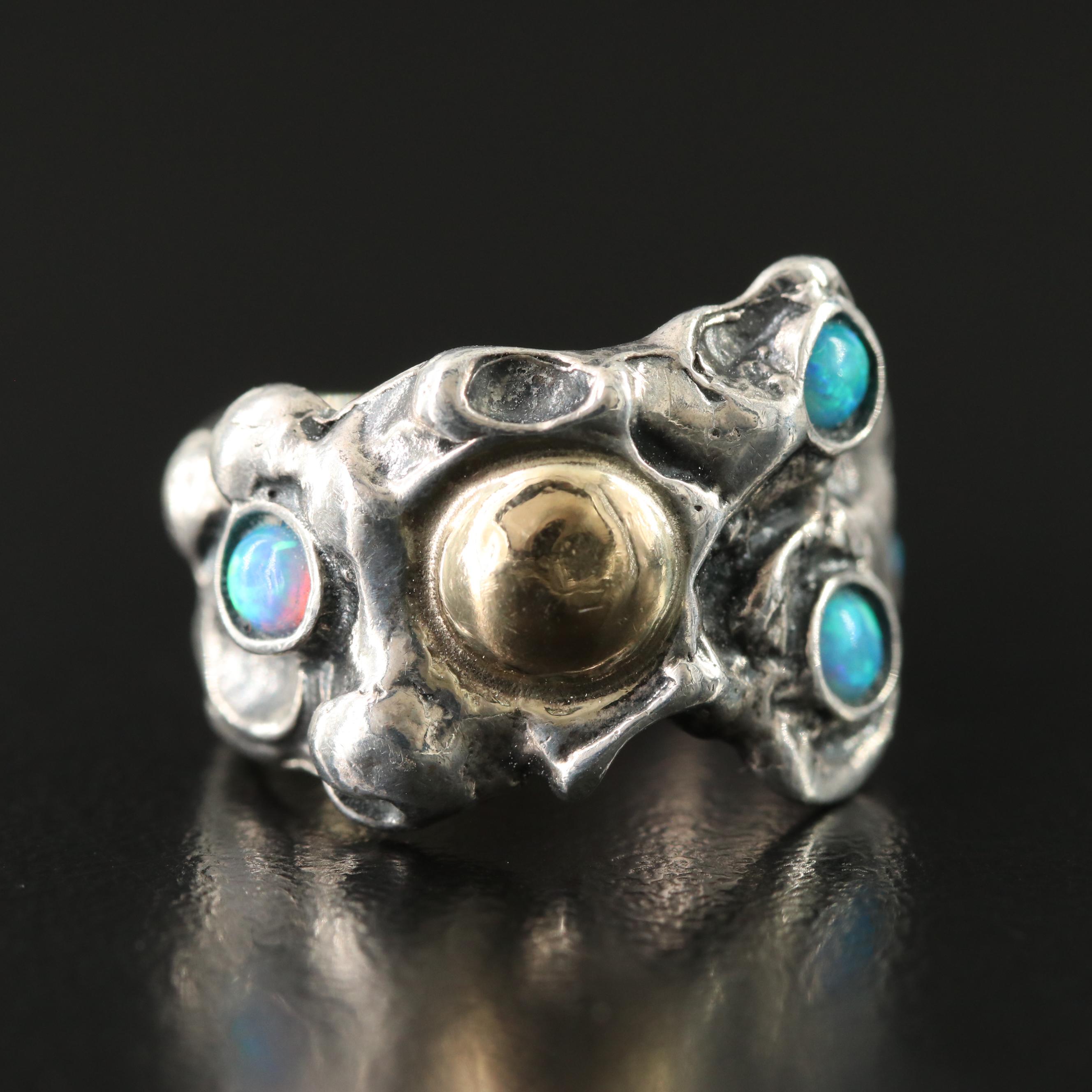 Sterling Opal Band with 14K Accents