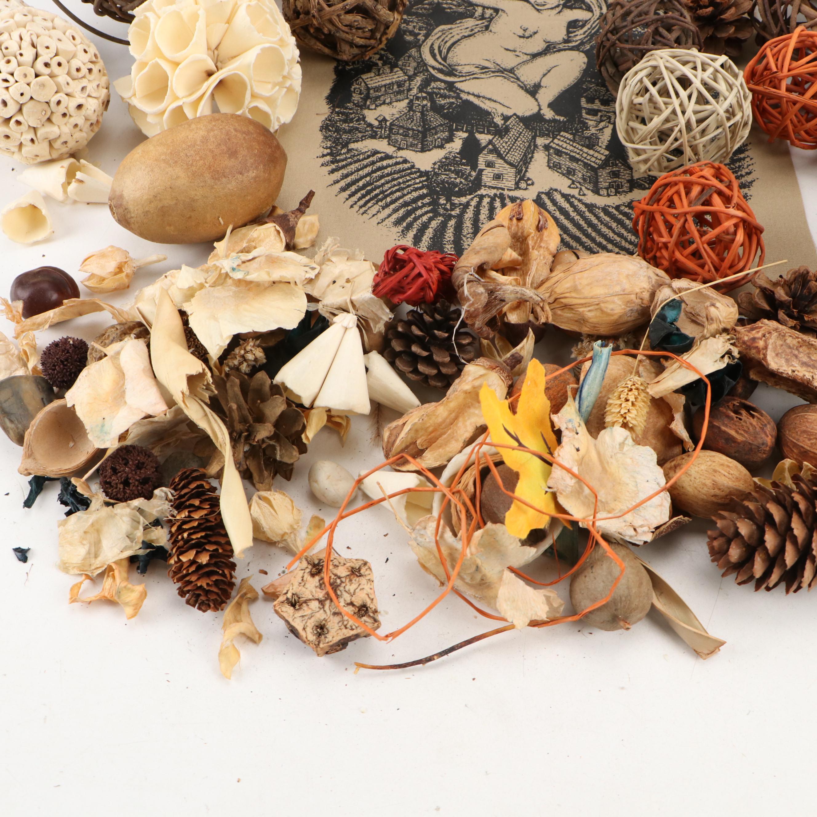 Mini Twig Hearth Broom, Mushroom Wall Art, Woven Reed Orbs and More